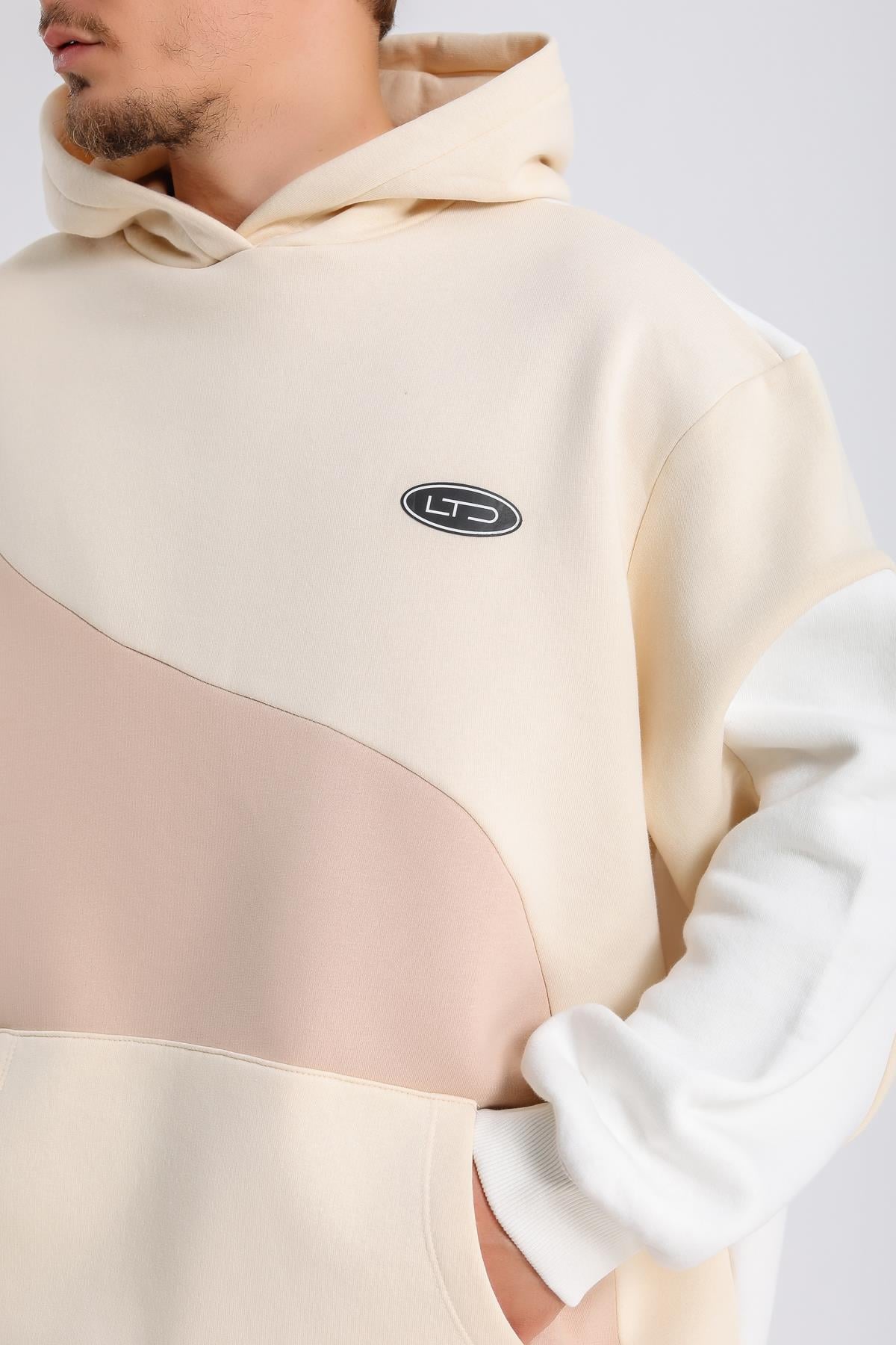 Krem Blok Detay Oversize Takım TKM145