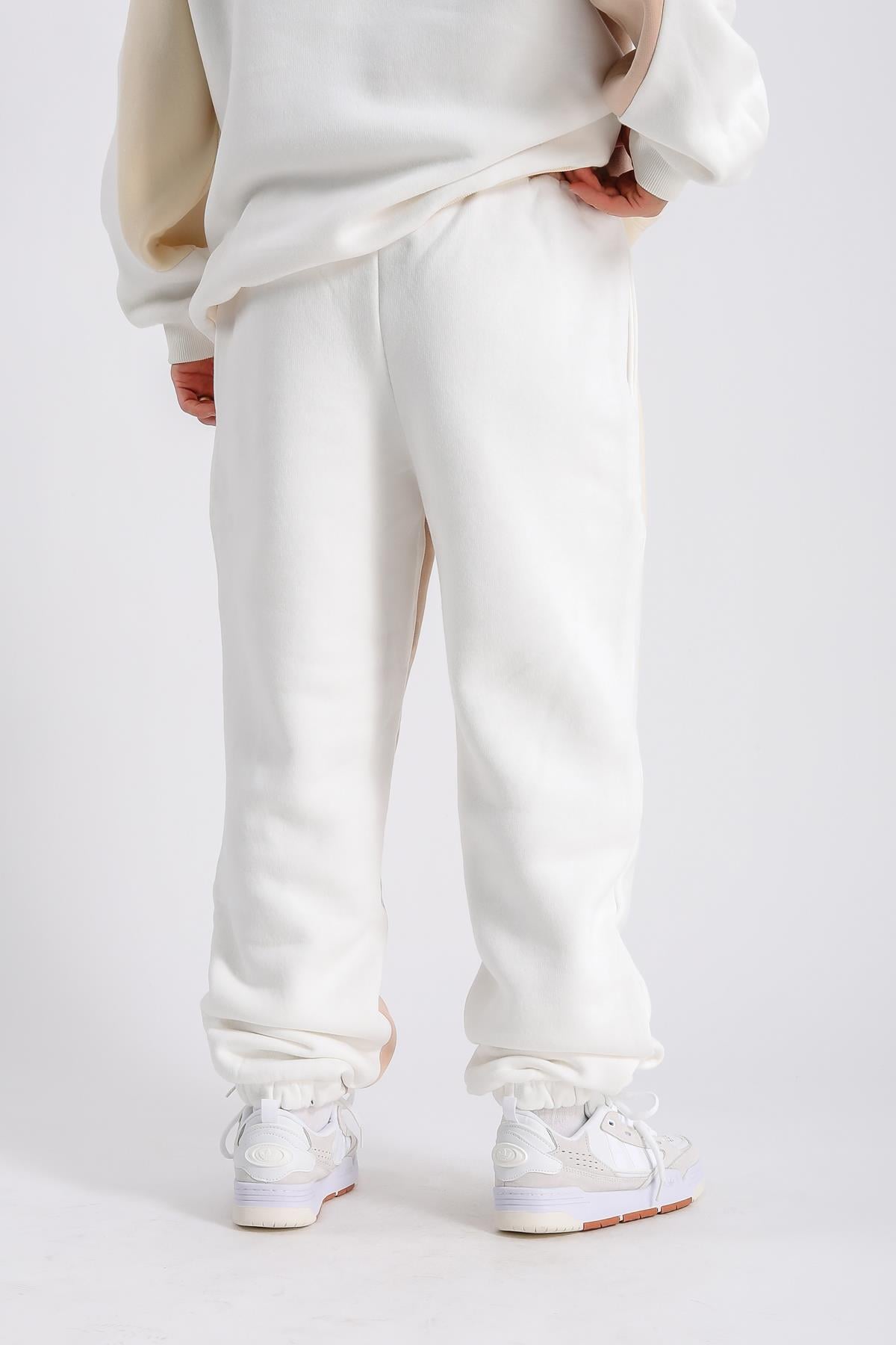 Krem Blok Detay Oversize Takım TKM145