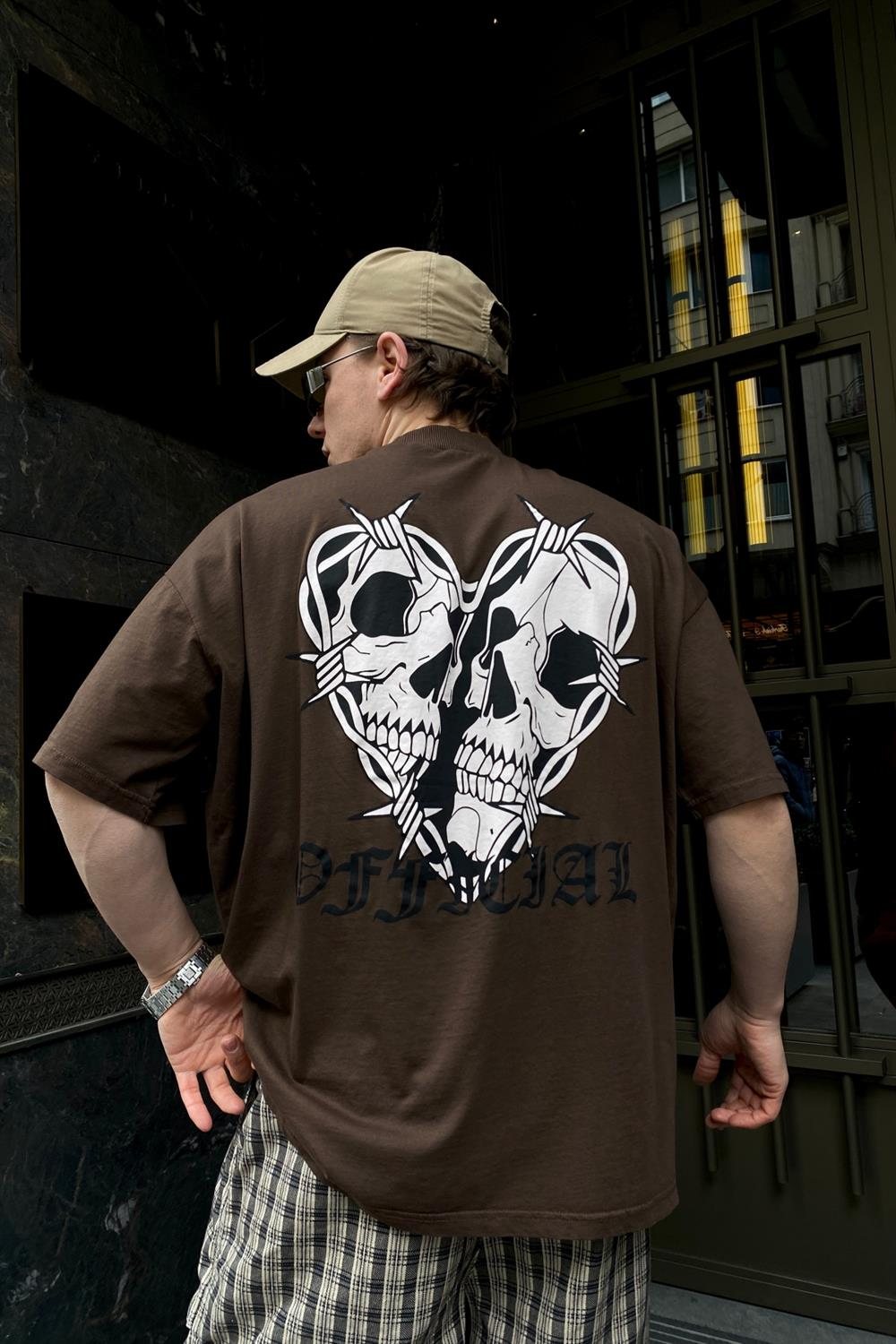 Kurukafa Baskılı Oversize Tshirt T558
