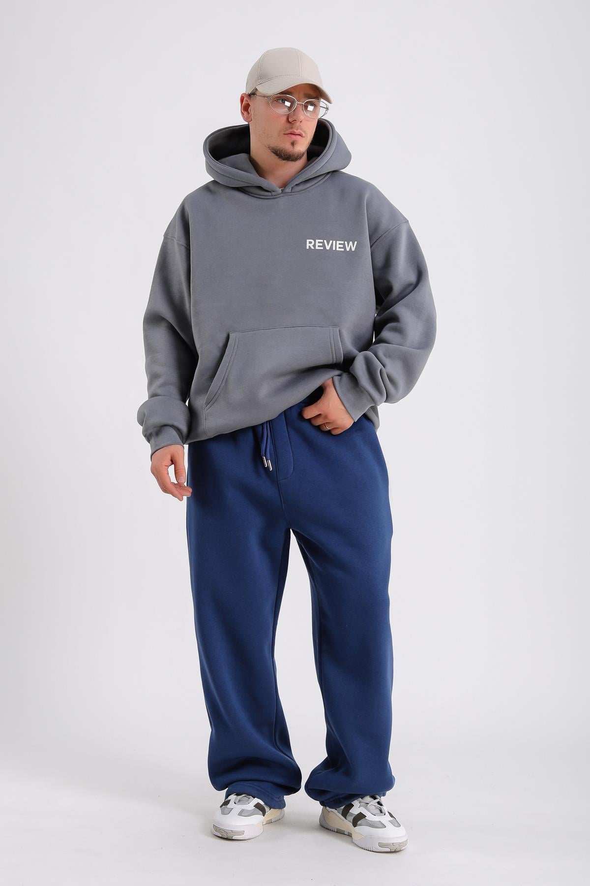 Lacivert Paça Stoperli Basic Eşofman ESF548