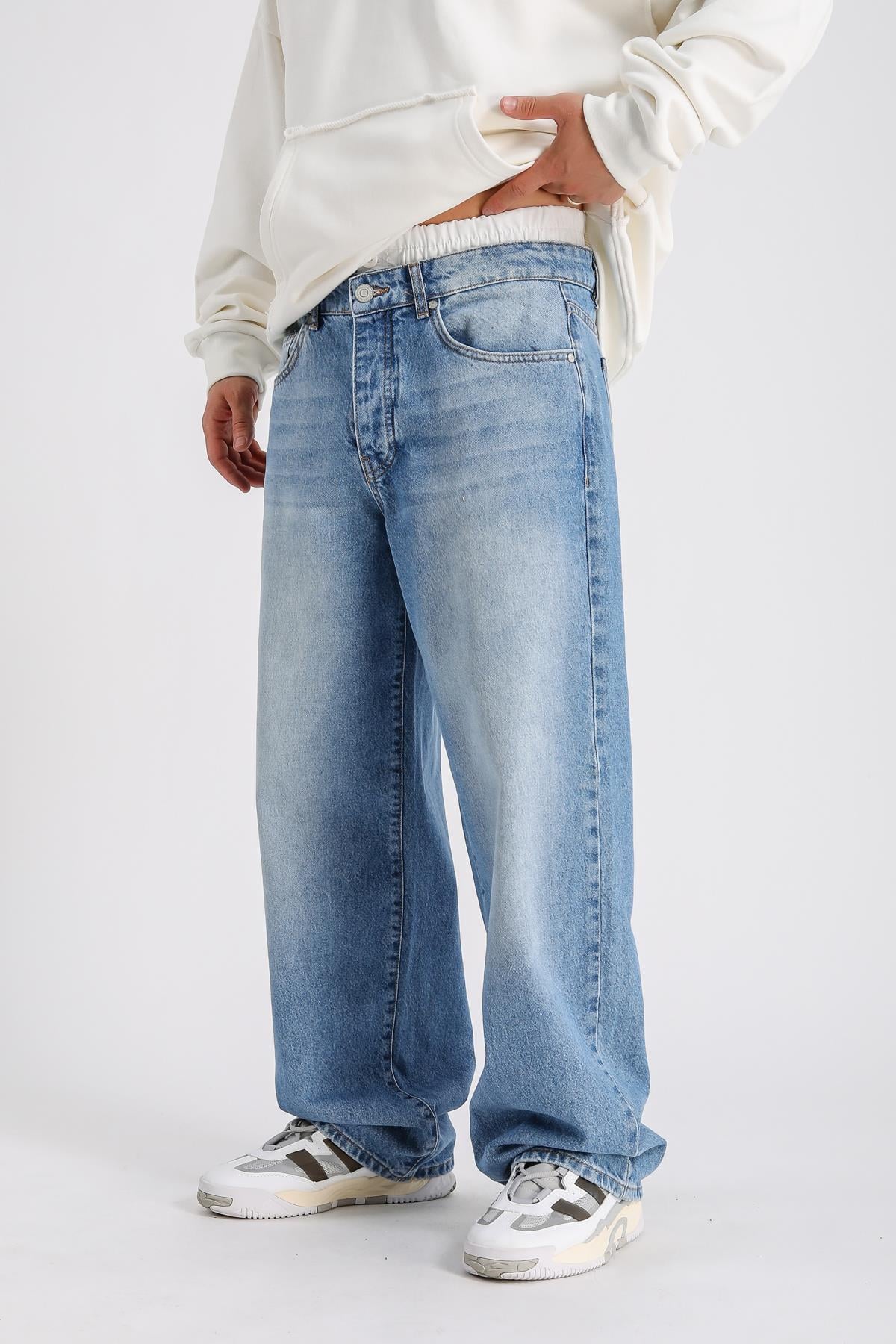 Lastik Bel Detay Jean Pantolon P1002