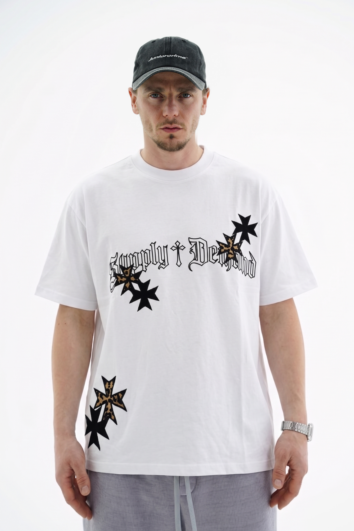 Leo Patch Detay Beyaz Oversize Tshirt