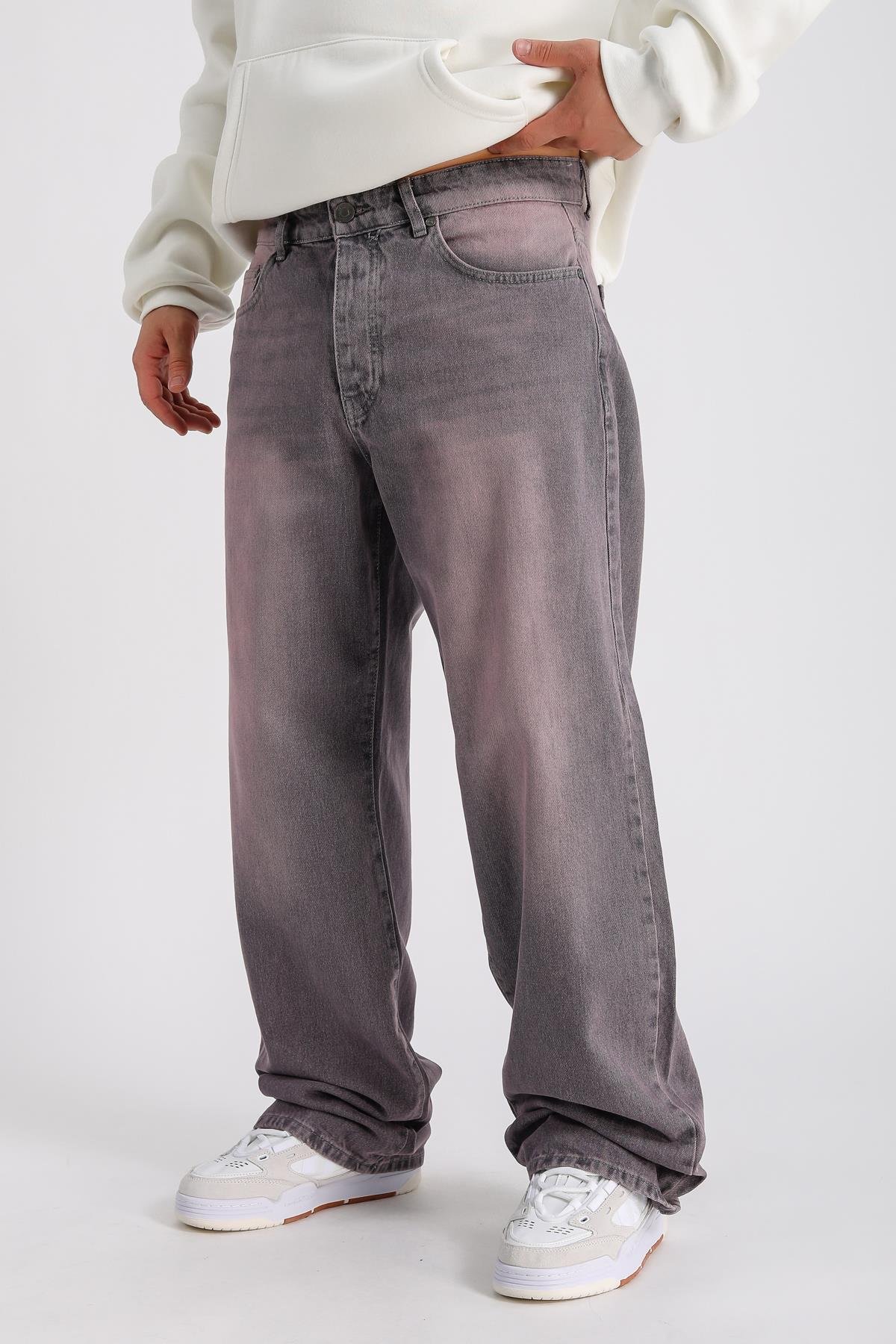 Lila Acid Wash Baggy Jean Pantolon P1006