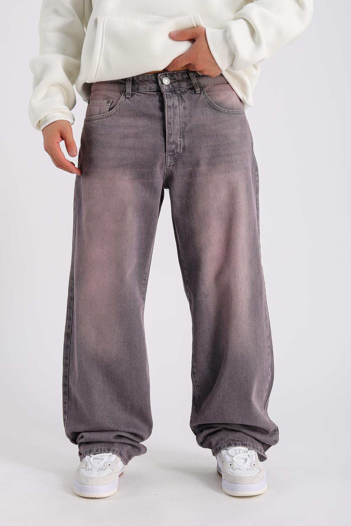Lila Acid Wash Baggy Jean Pantolon P1006