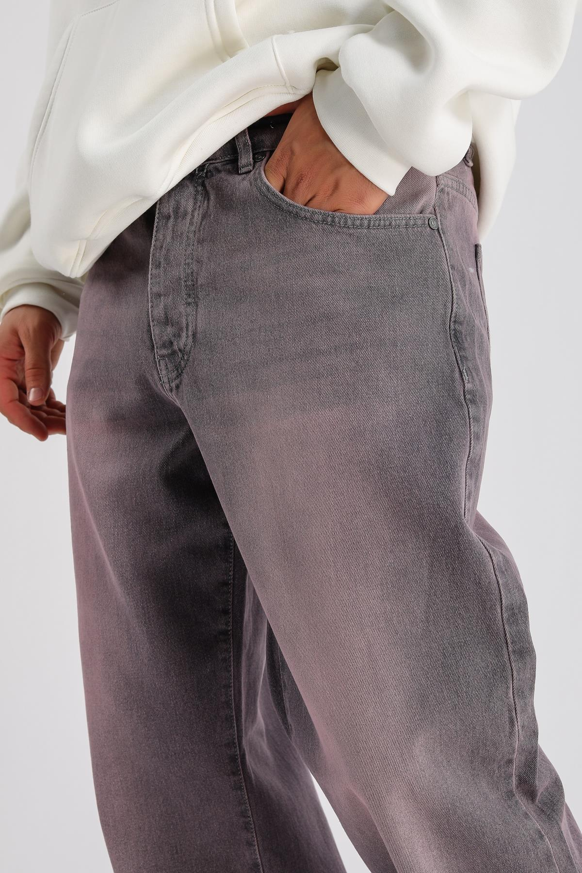 Lila Acid Wash Baggy Jean Pantolon P1006