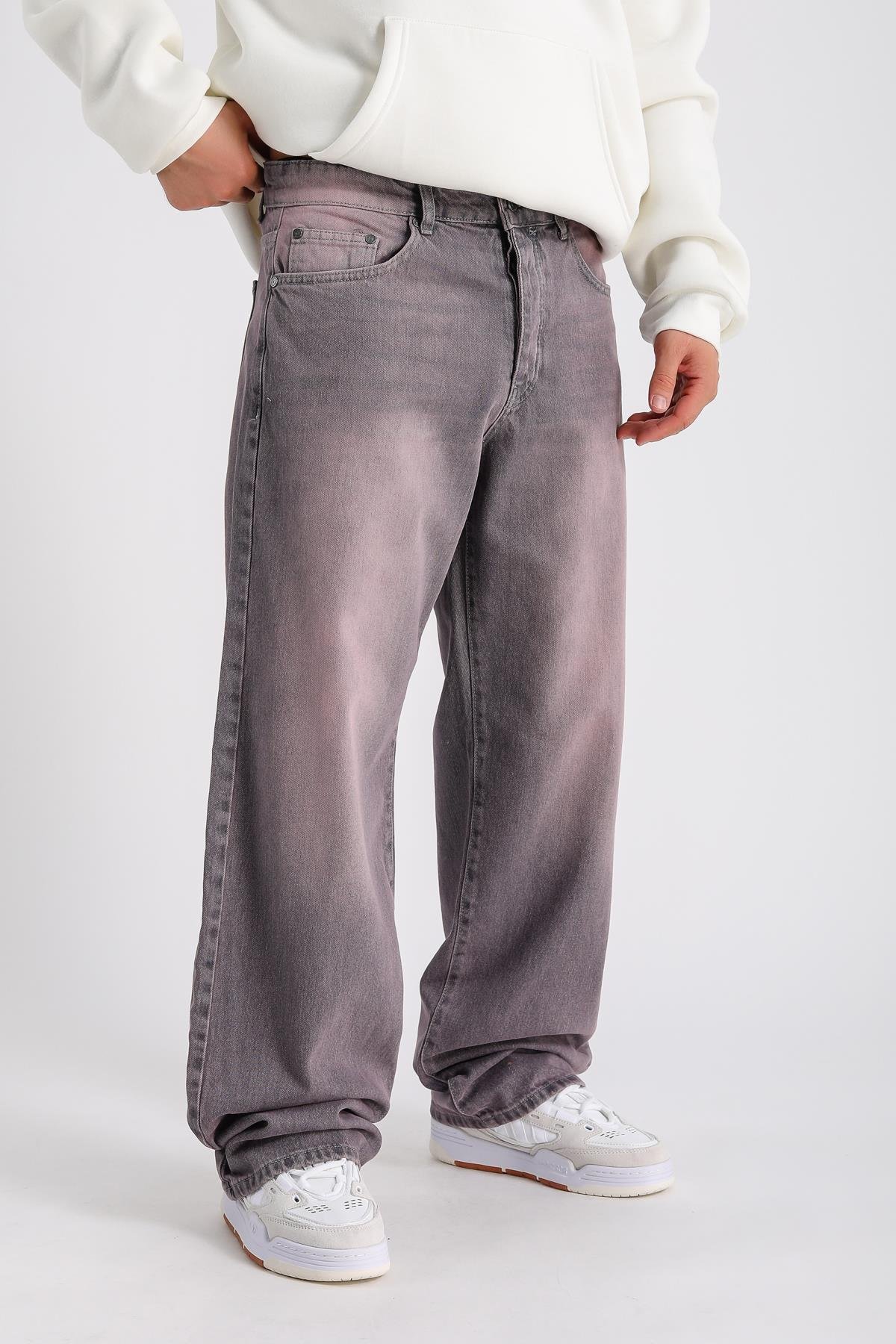 Lila Acid Wash Baggy Jean Pantolon P1006