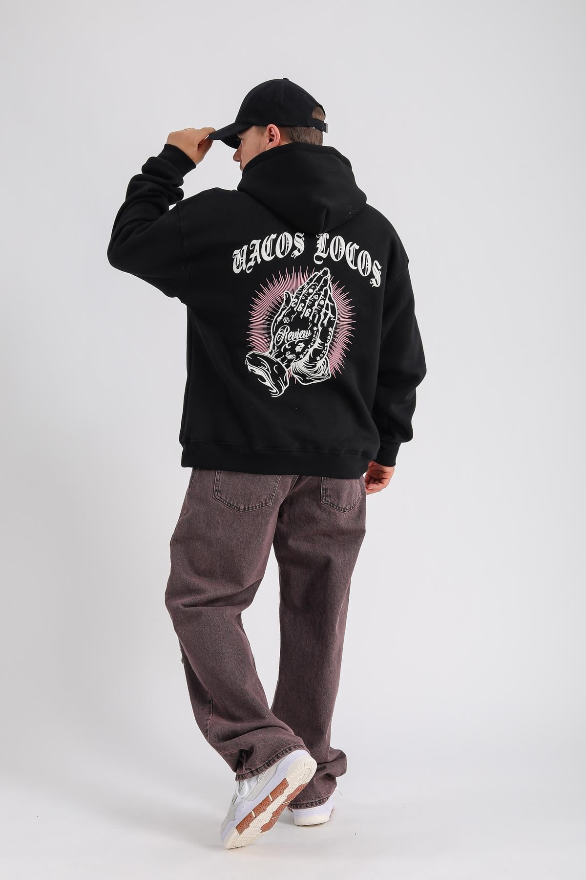 Lila Acid Wash Yırtık Detay Baggy Jean Pantolon P996