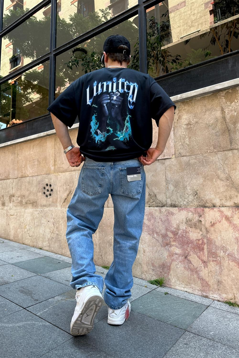Limited Chain Baskılı Oversize Tshirt T799