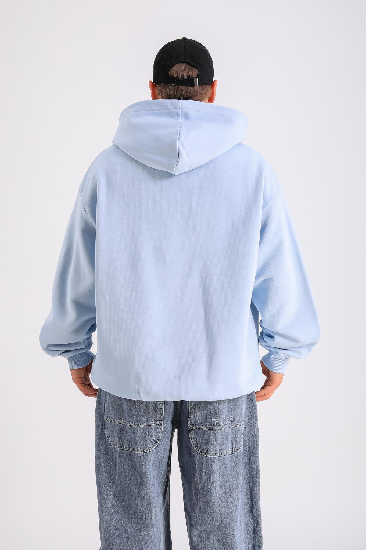 LLS Basic Mavi Oversize Hoodie SW1250