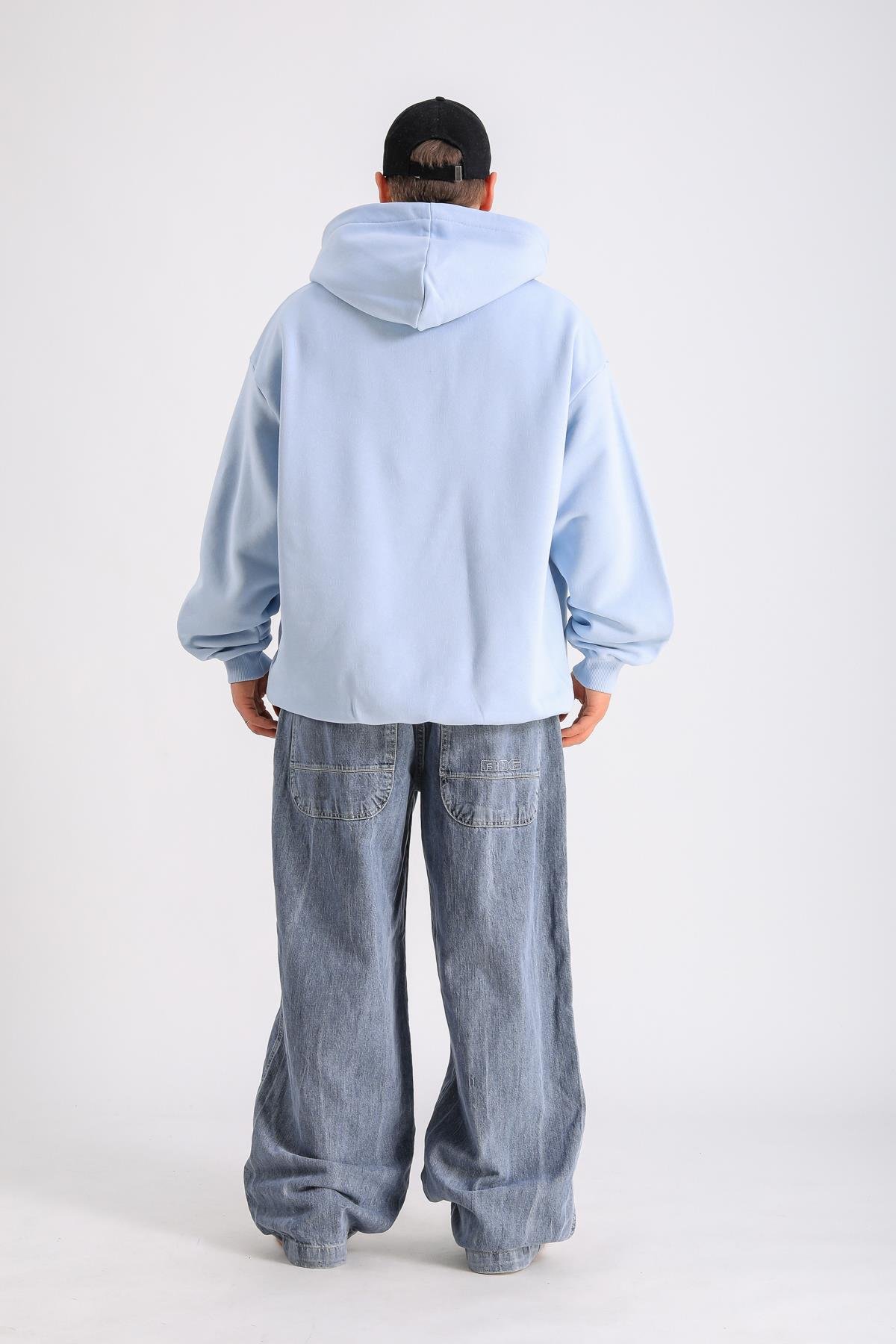 LLS Basic Mavi Oversize Hoodie SW1250