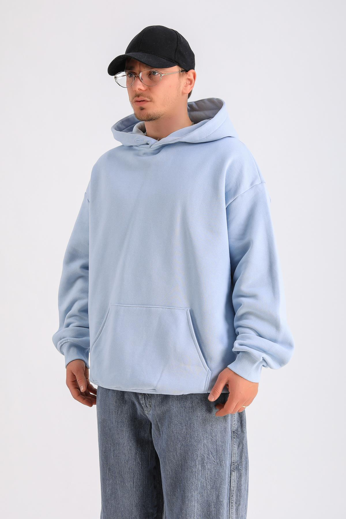 LLS Basic Mavi Oversize Hoodie SW1250