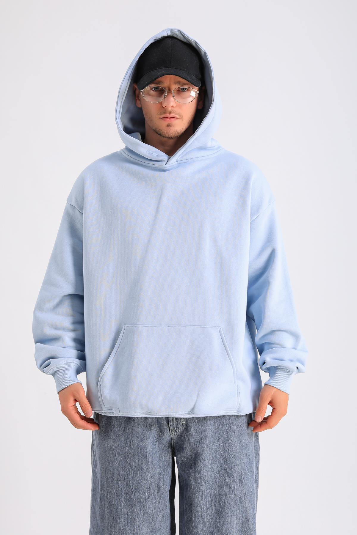 LLS Basic Mavi Oversize Hoodie SW1250