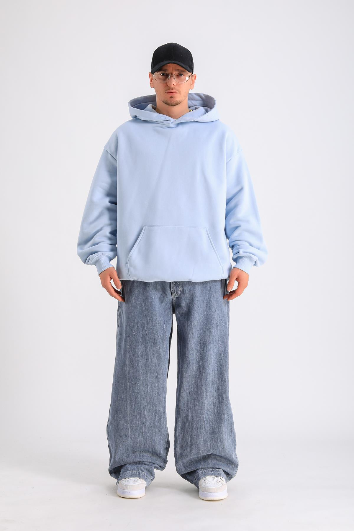 LLS Basic Mavi Oversize Hoodie SW1250
