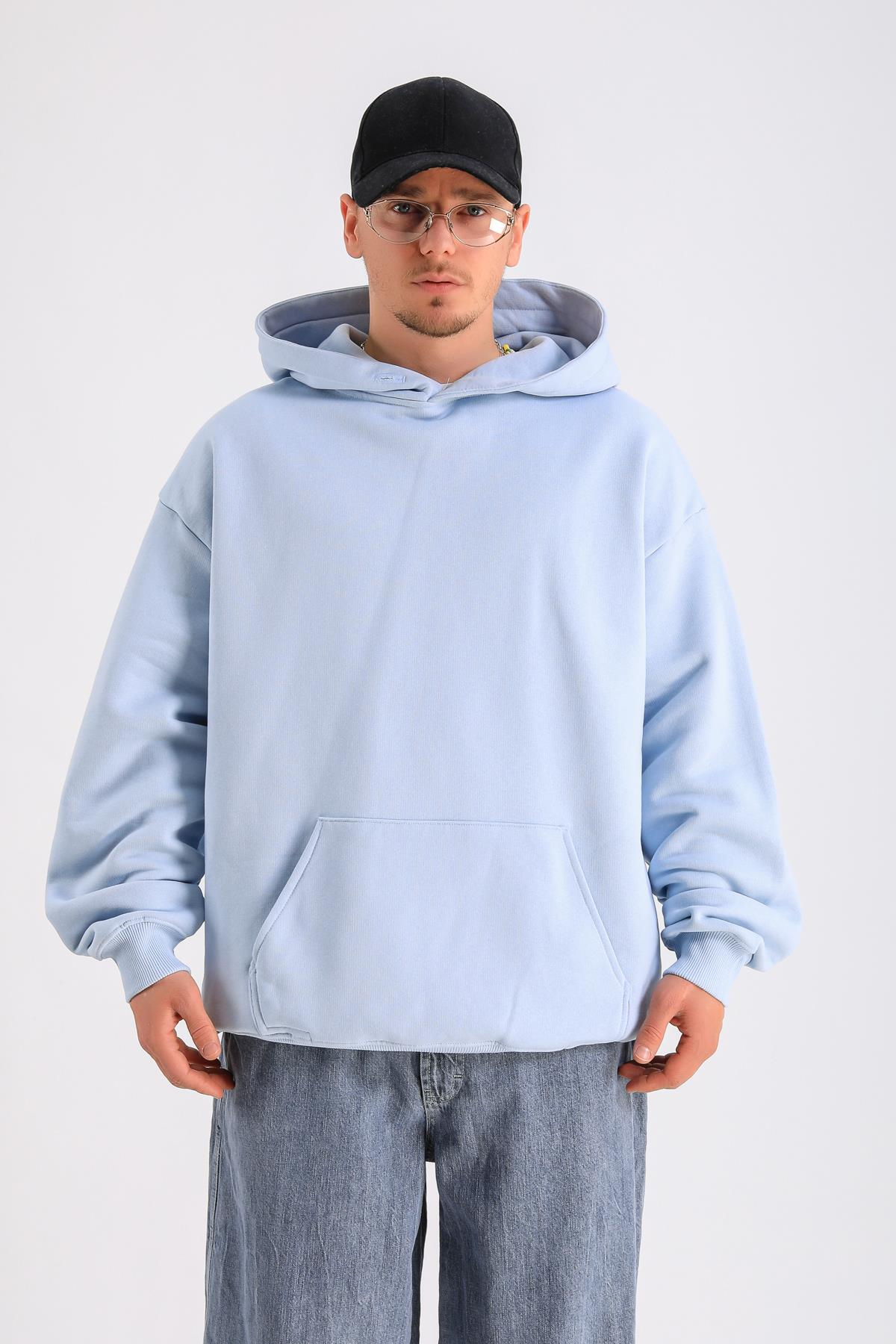 LLS Basic Mavi Oversize Hoodie SW1250