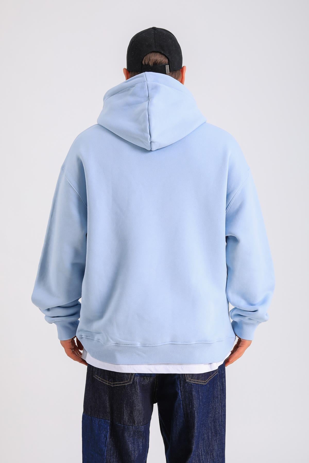 LLS Taş Baskılı Oversize Hoodie SW1303
