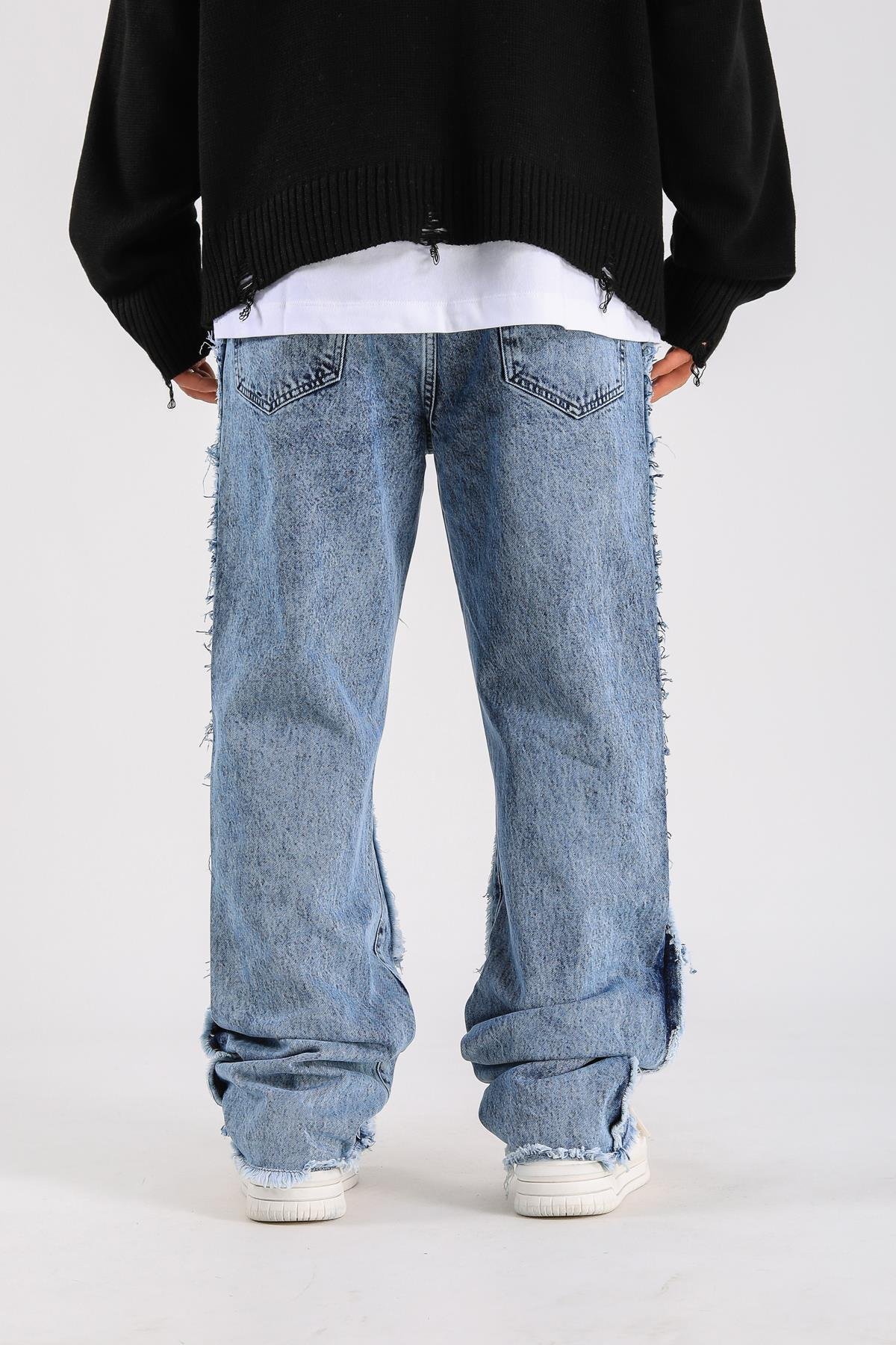 Loose Fit Torn Detail Jean - Dark Blue  P1098