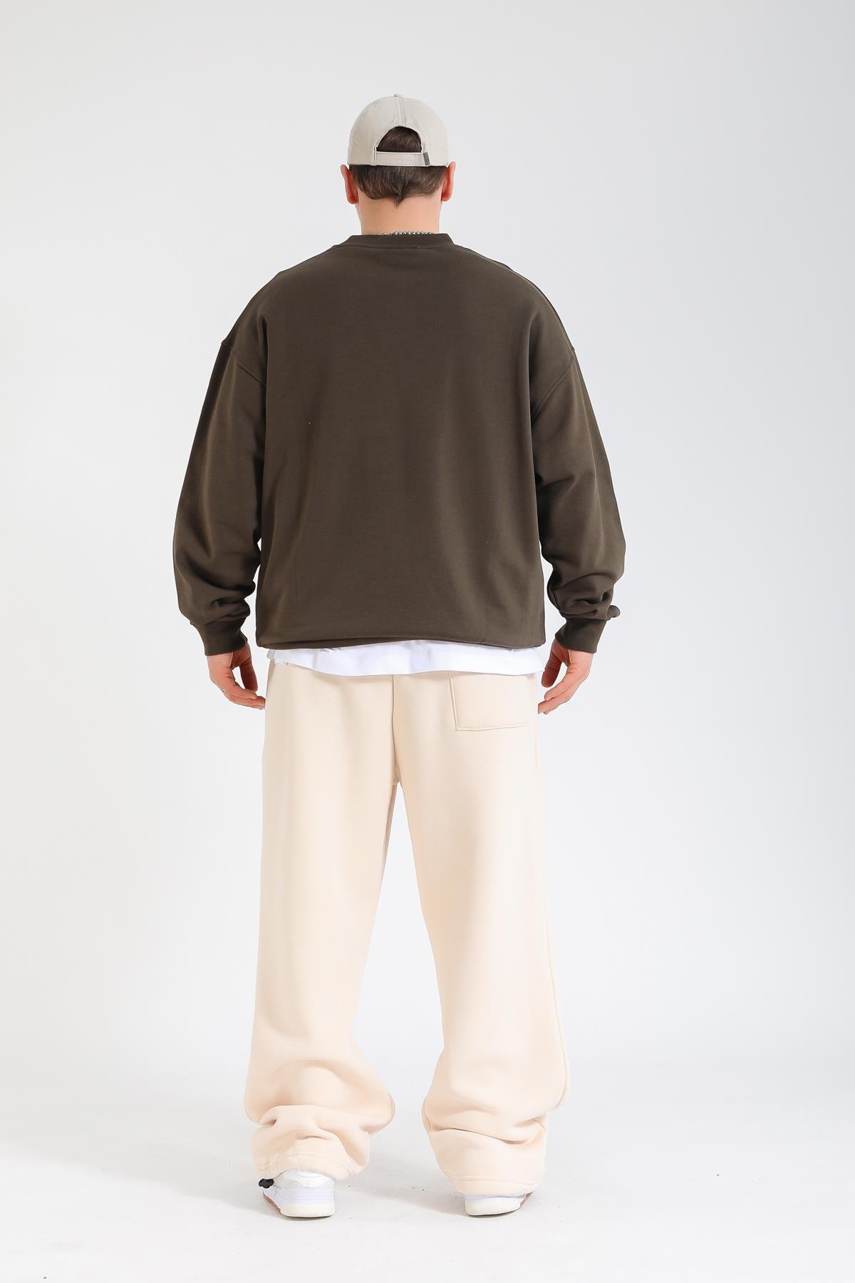 Mad Baskılı Kahve Oversize Sweatshirt SW1381