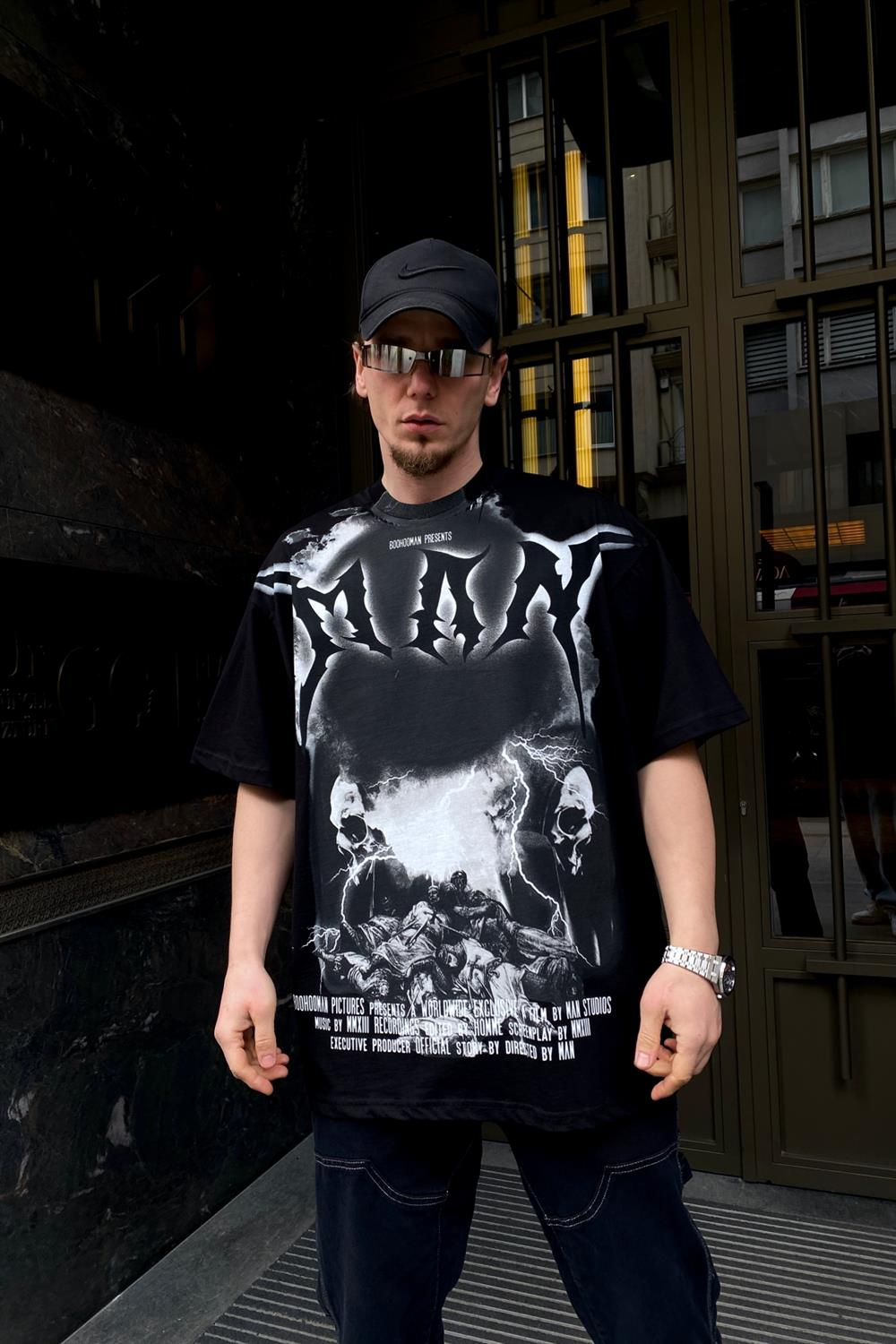 Man Baskılı Oversize Tshirt T554