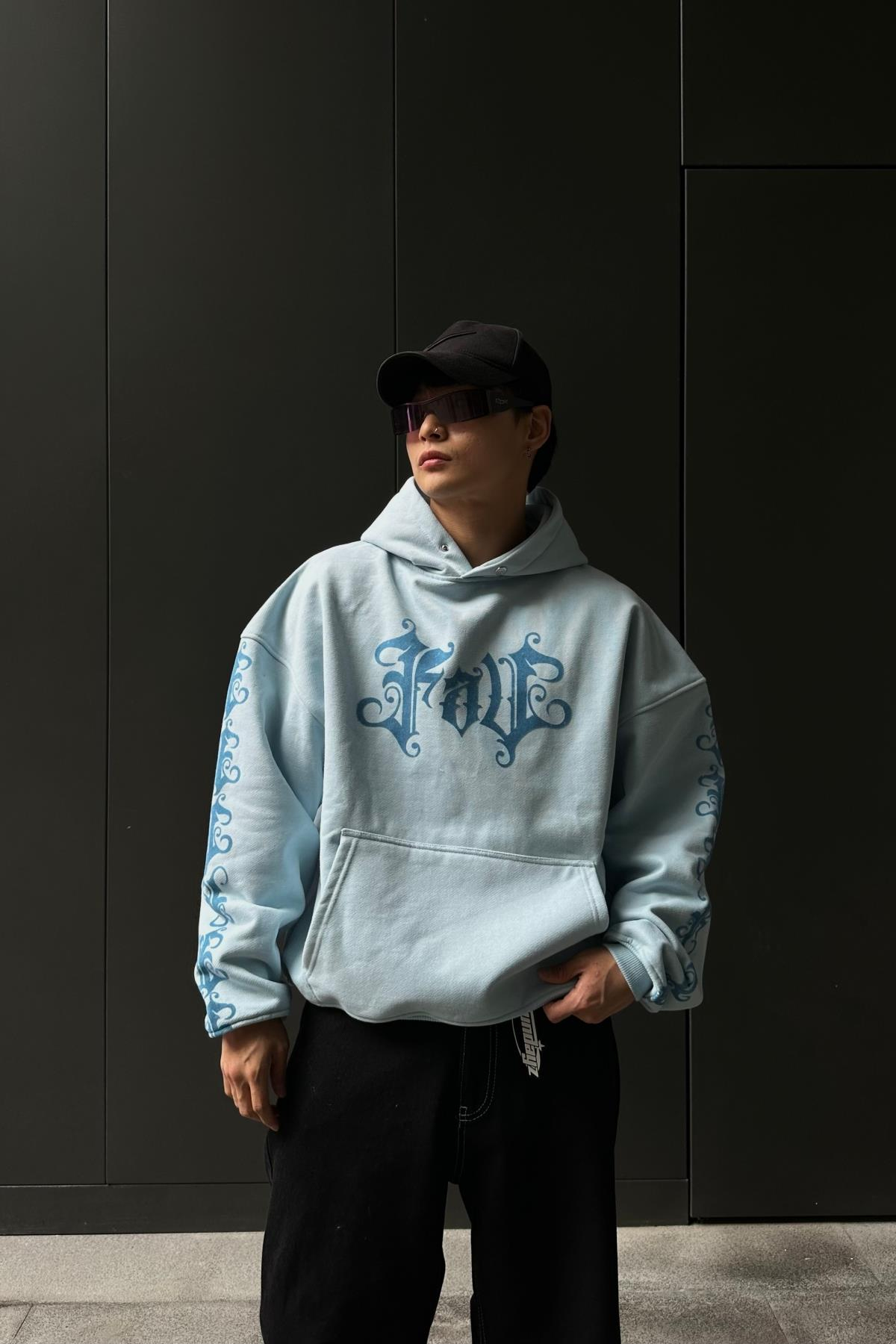 Mavi Baskılı Fav Oversize Sweatshirt SW1049
