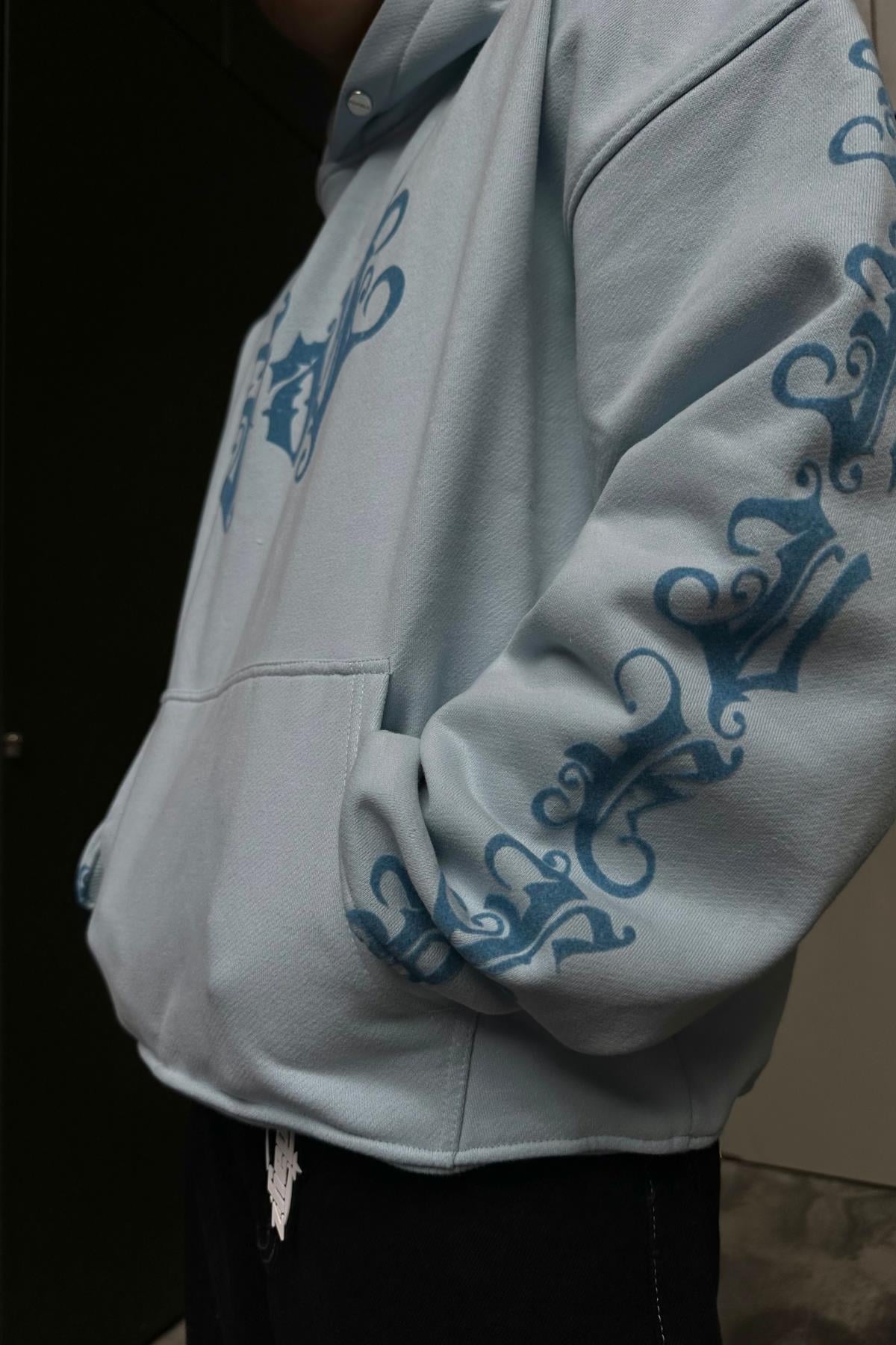 Mavi Baskılı Fav Oversize Sweatshirt SW1049