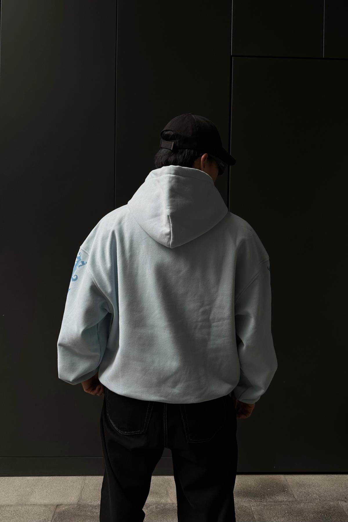 Mavi Baskılı Fav Oversize Sweatshirt SW1049