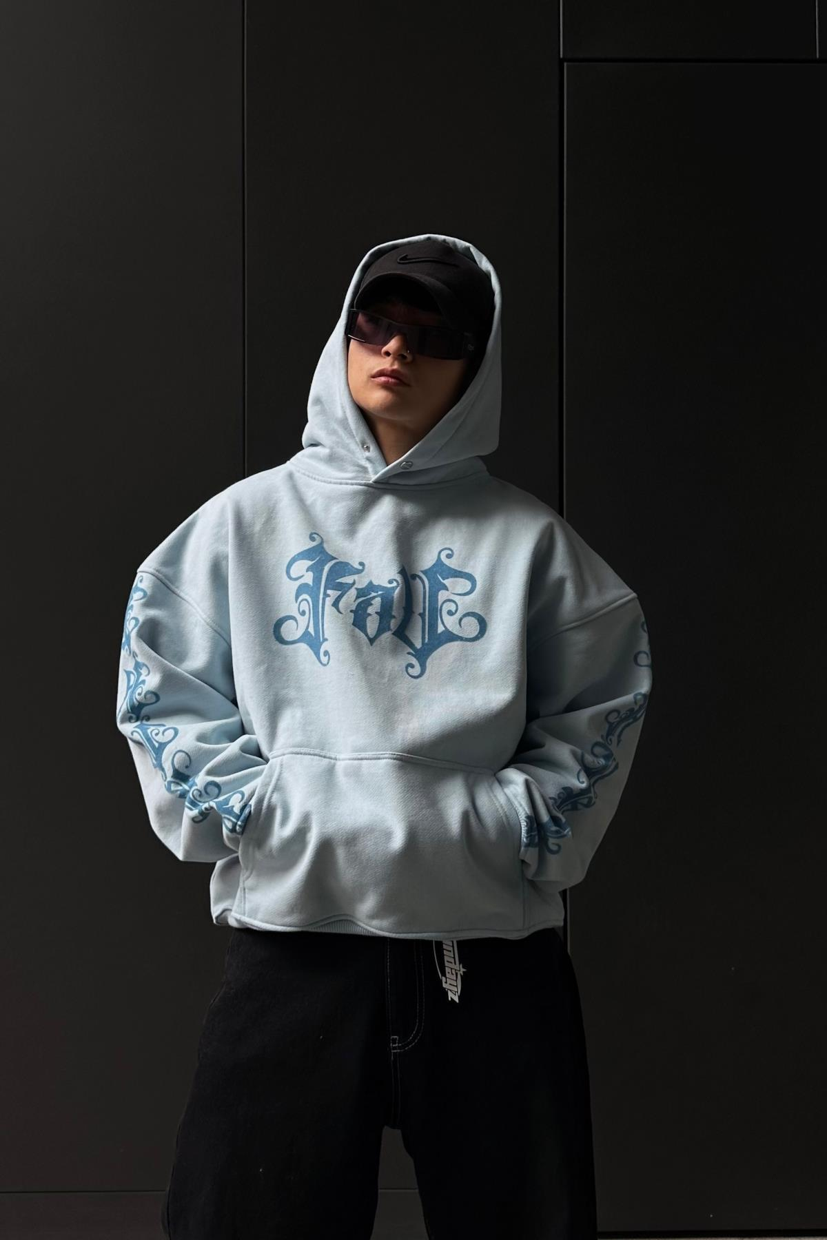Mavi Baskılı Fav Oversize Sweatshirt SW1049