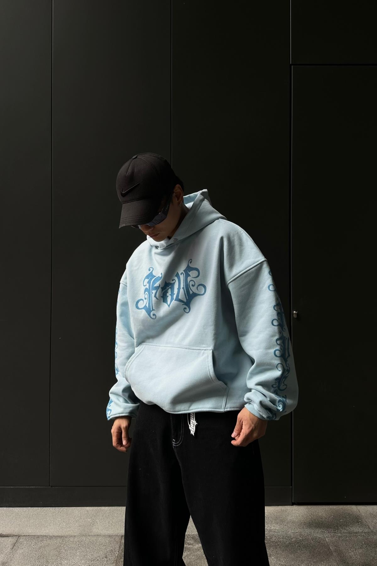 Mavi Baskılı Fav Oversize Sweatshirt SW1049