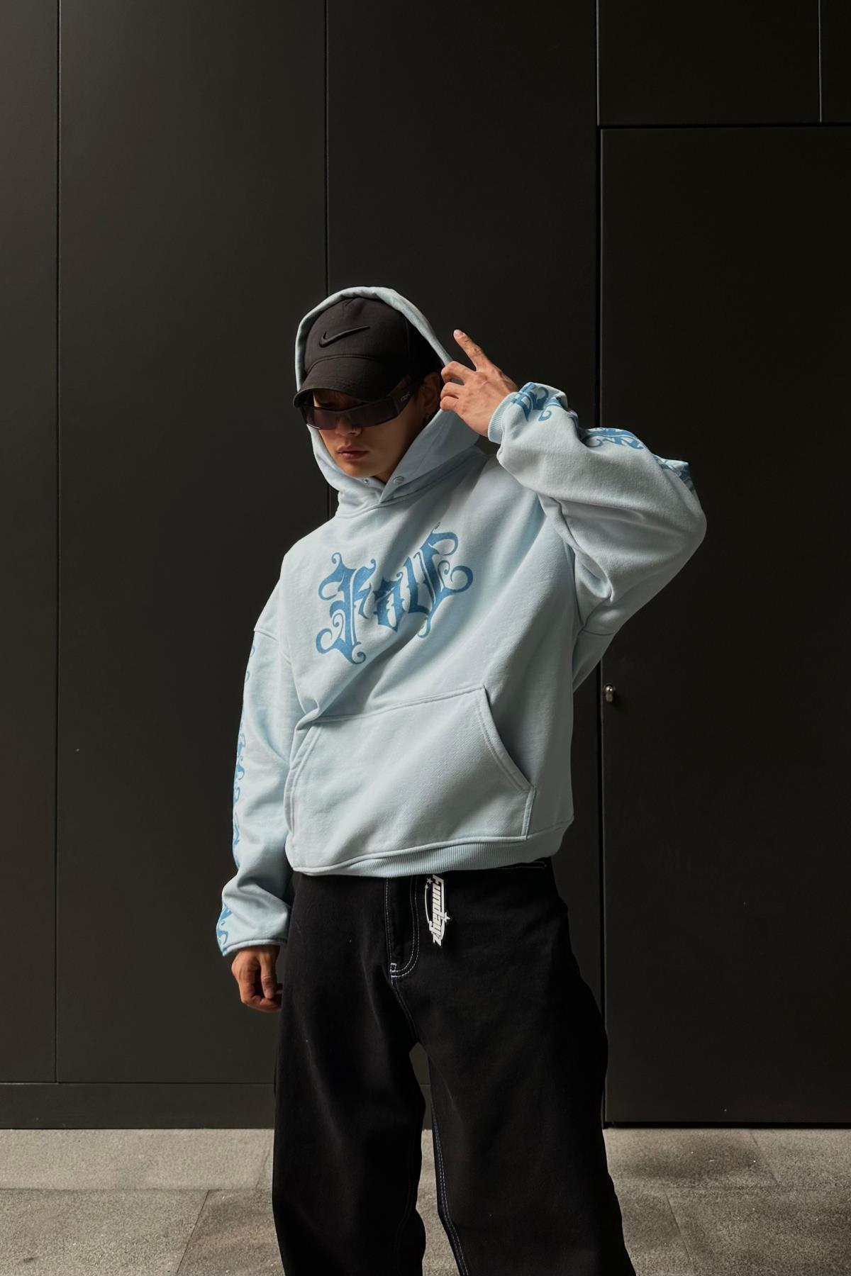 Mavi Baskılı Fav Oversize Sweatshirt SW1049