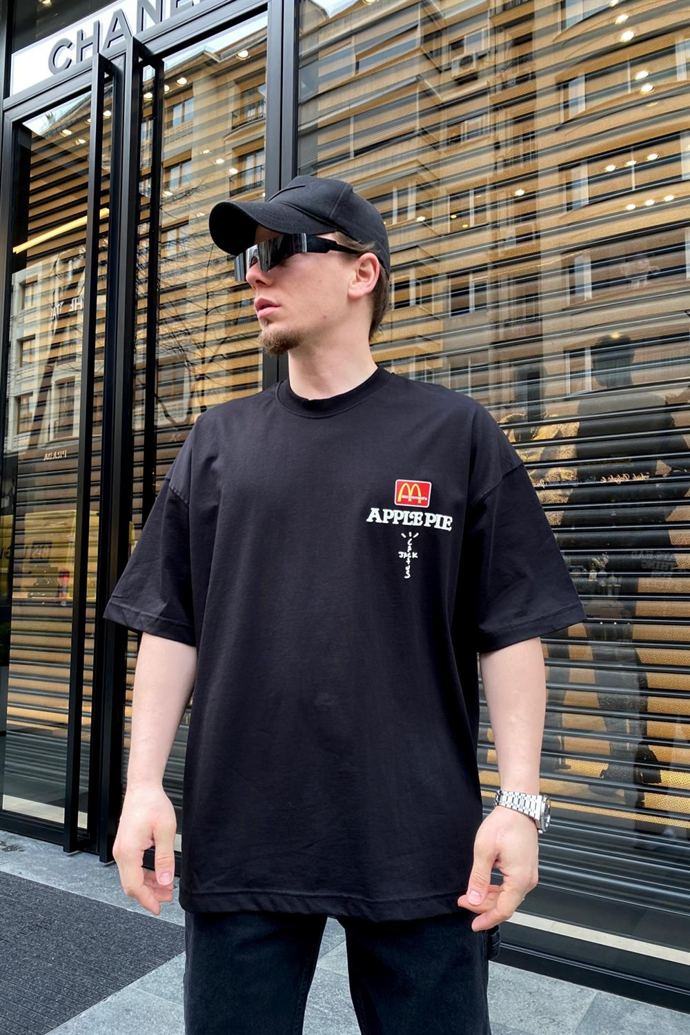 MCD Siyah Cactus Jack Oversize Tshirt T583