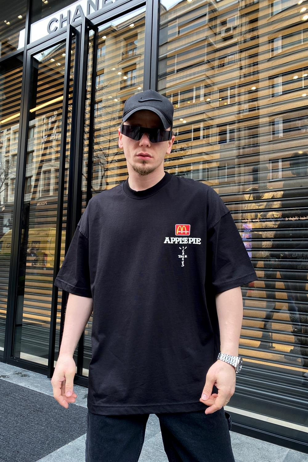 MCD Siyah Cactus Jack Oversize Tshirt T583