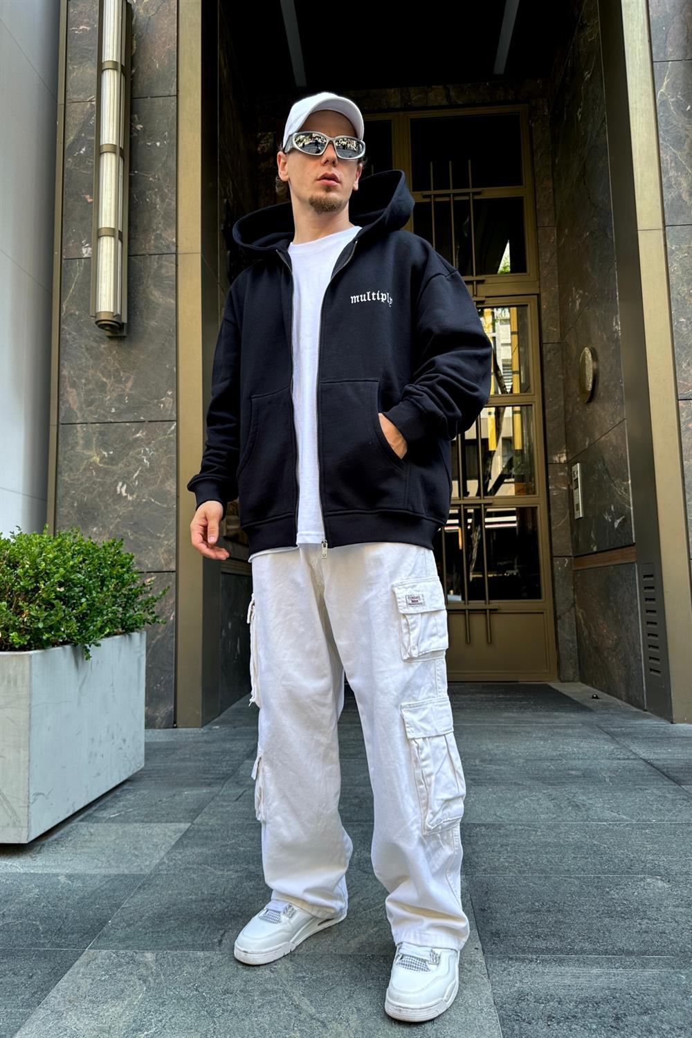 Multiply Baskılı Zipper Oversize Sweatshirt SW863