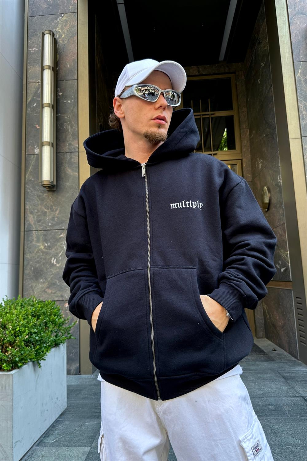 Multiply Baskılı Zipper Oversize Sweatshirt SW863