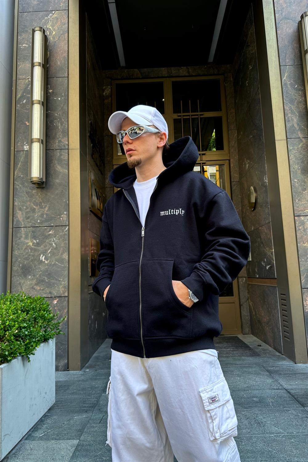 Multiply Baskılı Zipper Oversize Sweatshirt SW863