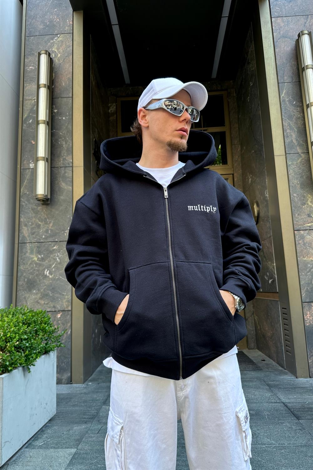 Multiply Baskılı Zipper Oversize Sweatshirt SW863
