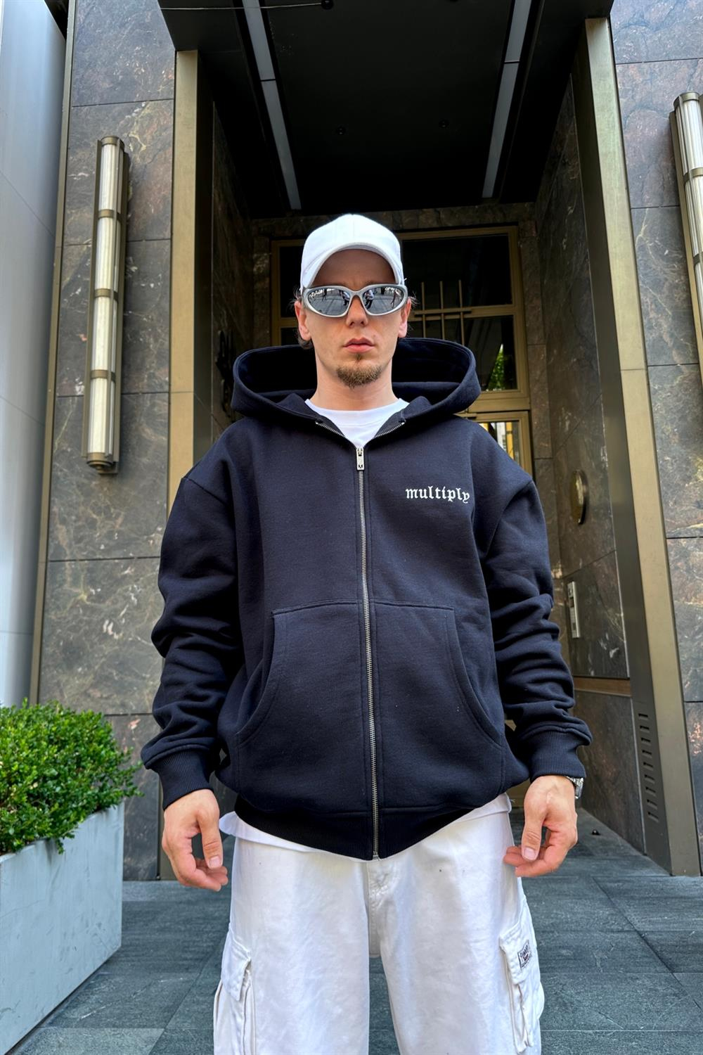 Multiply Baskılı Zipper Oversize Sweatshirt SW863