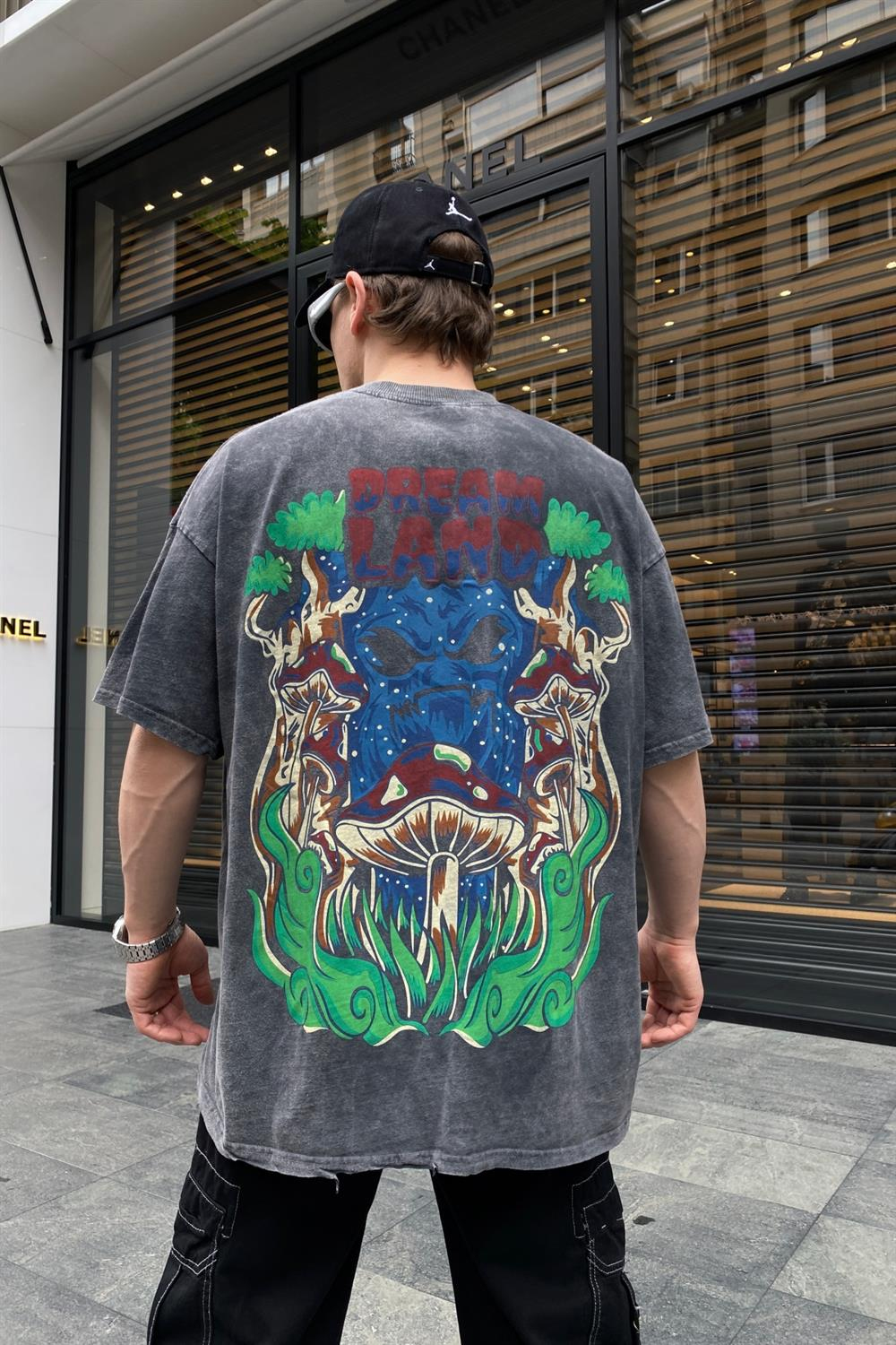 Mushroom Baskılı Oversize Tshirt T681