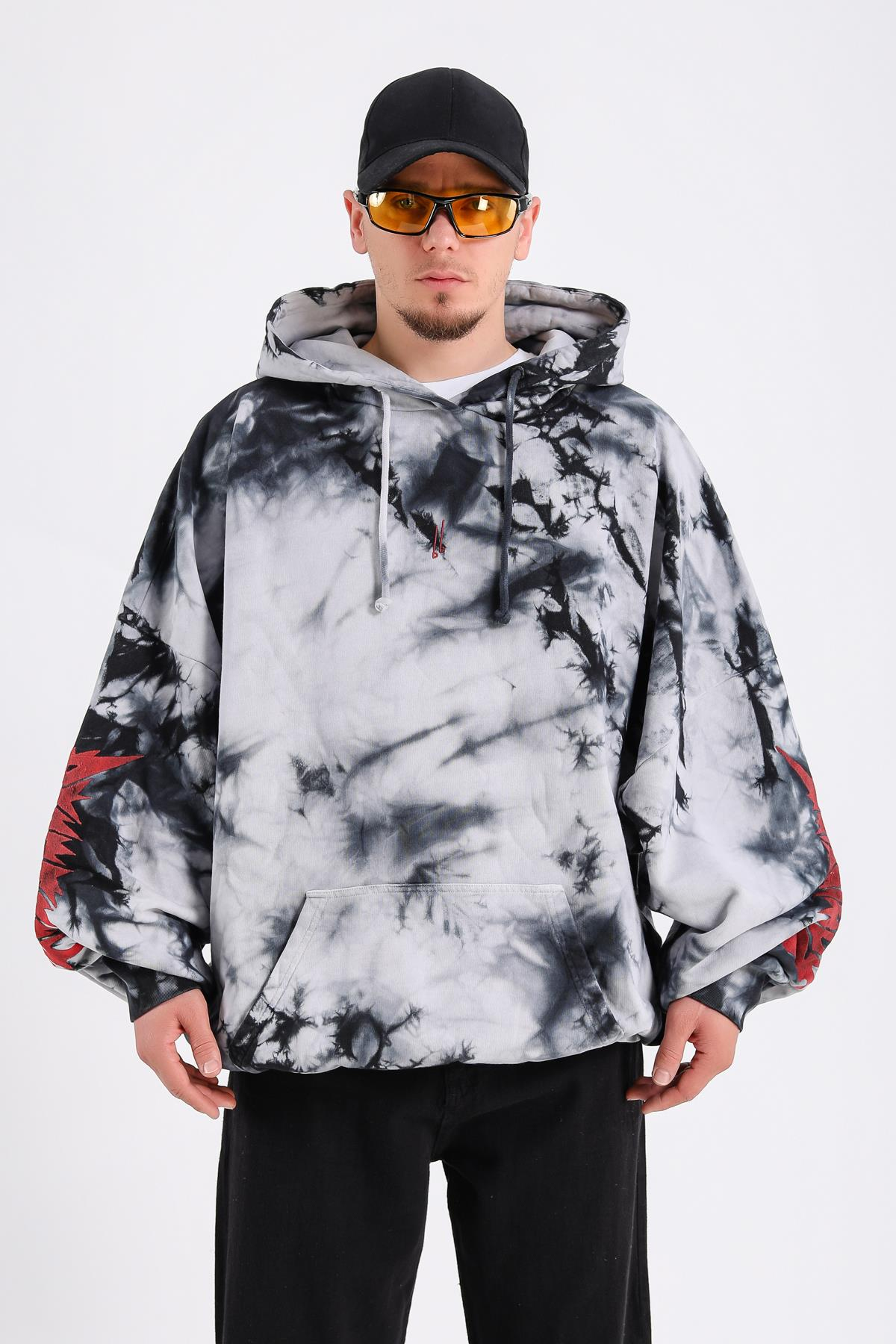 Nakış Detaylı Batik Oversize Sweatshirt SW1211