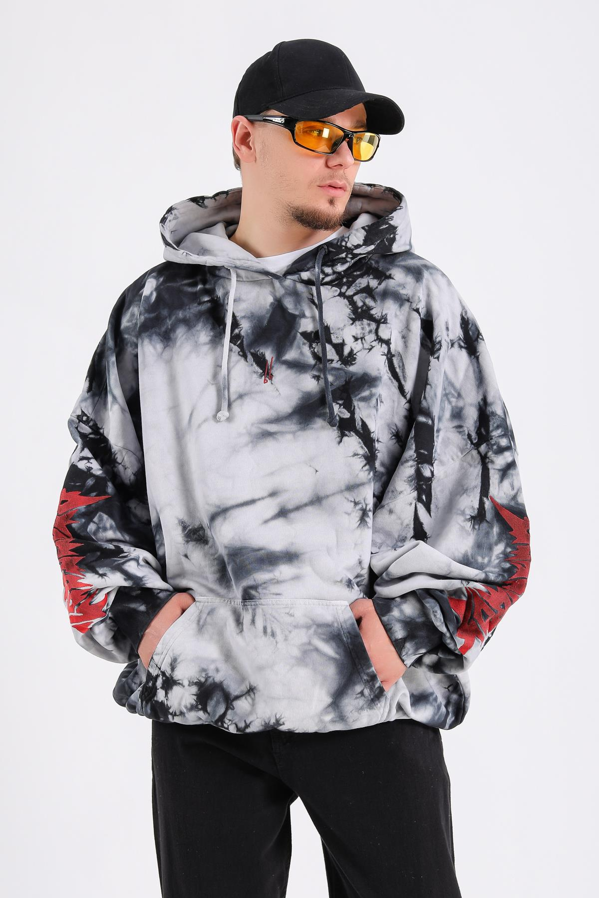 Nakış Detaylı Batik Oversize Sweatshirt SW1211