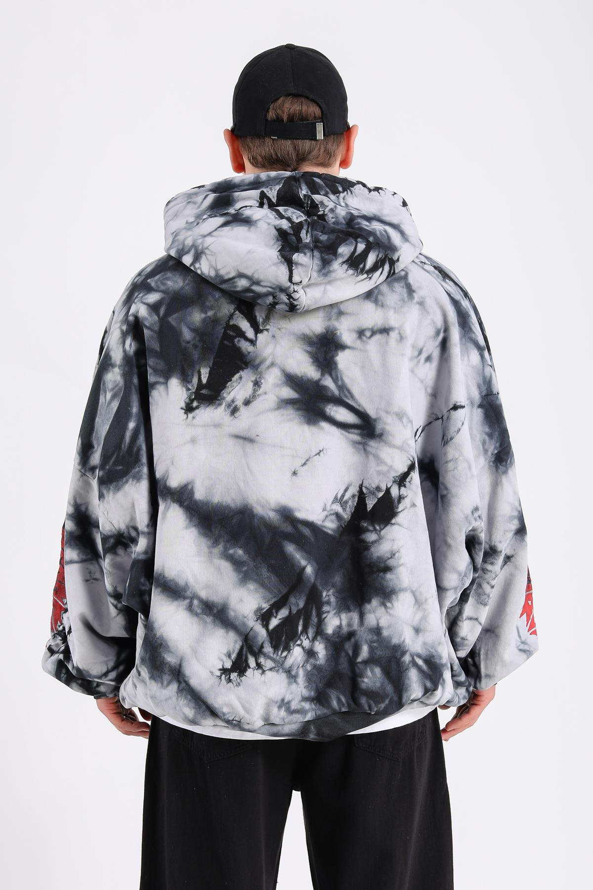 Nakış Detaylı Batik Oversize Sweatshirt SW1211
