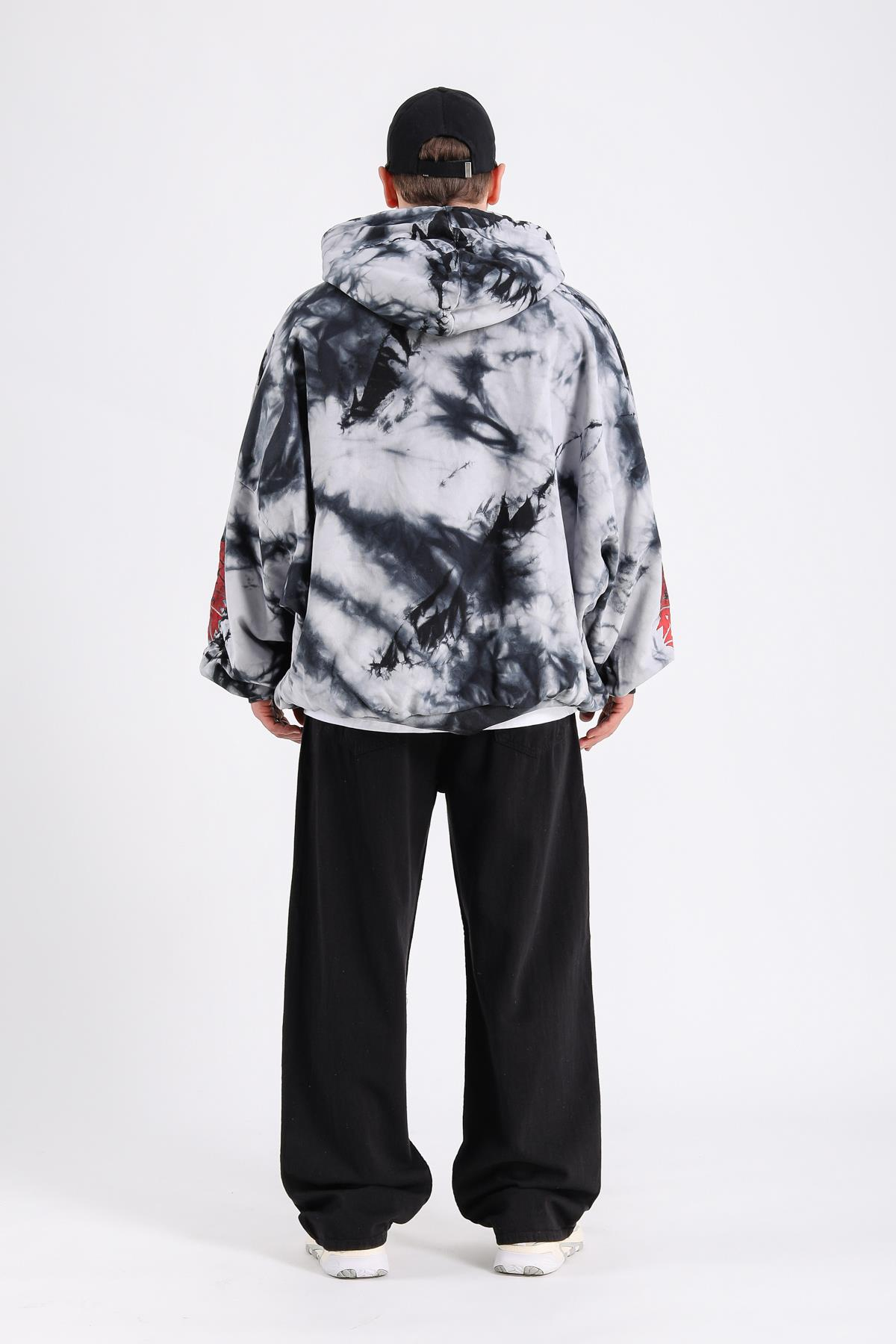 Nakış Detaylı Batik Oversize Sweatshirt SW1211
