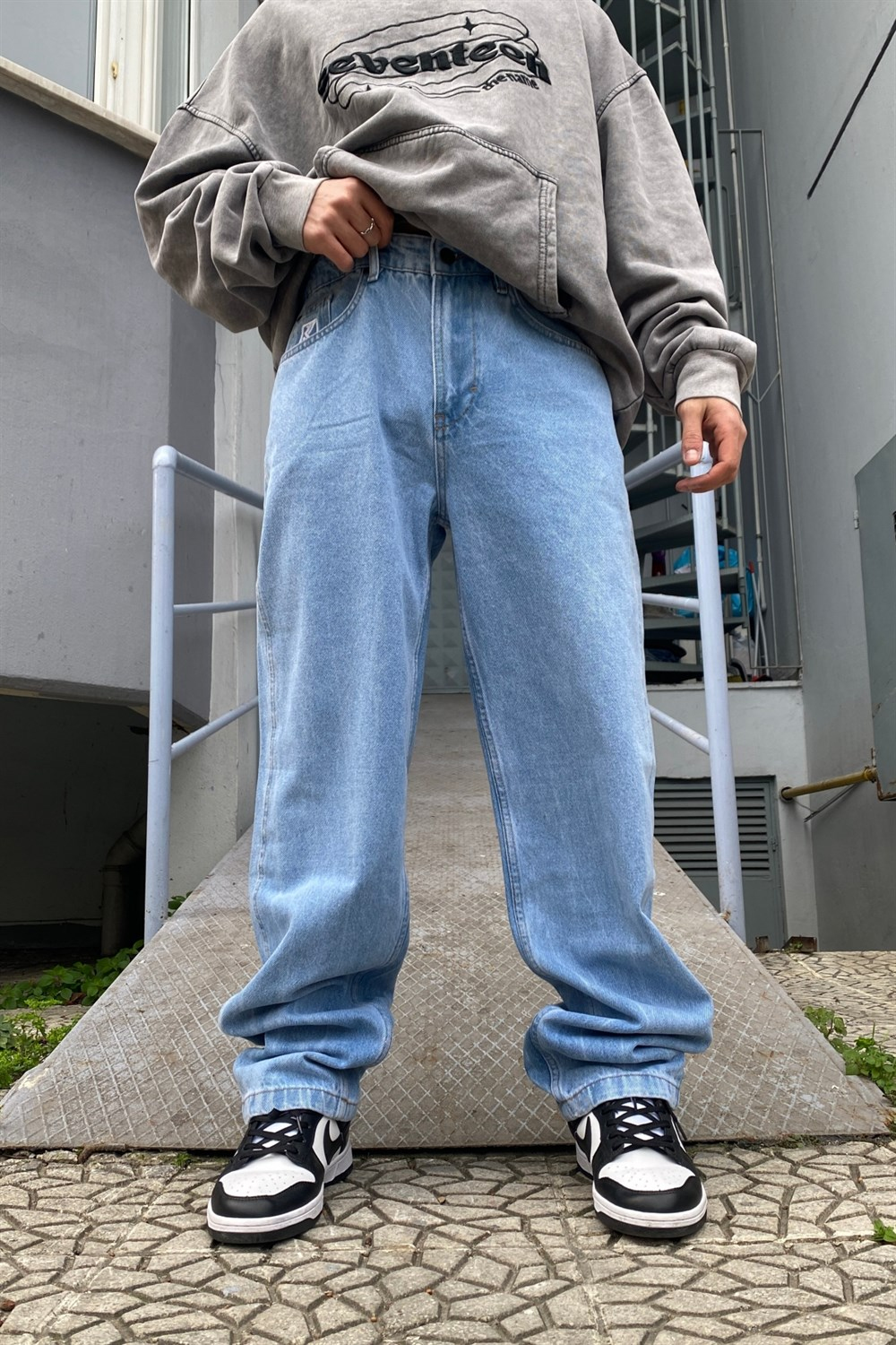 Nakışlı Açık Mavi Kani Jean P539