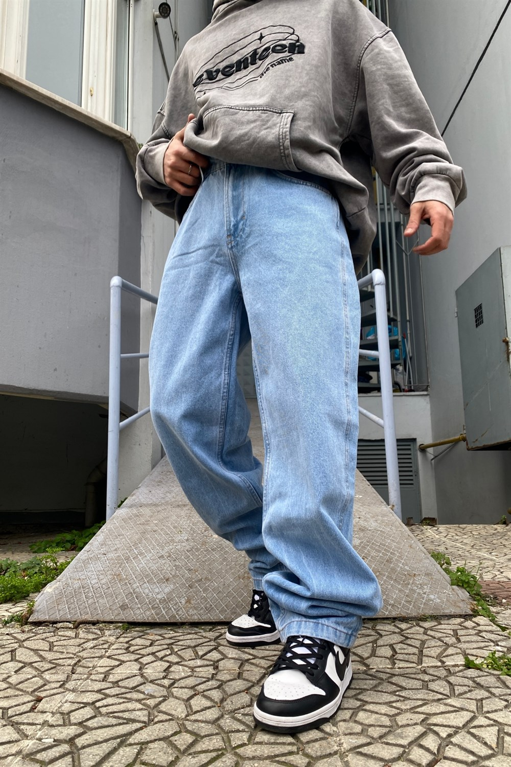 Nakışlı Açık Mavi Kani Jean P539