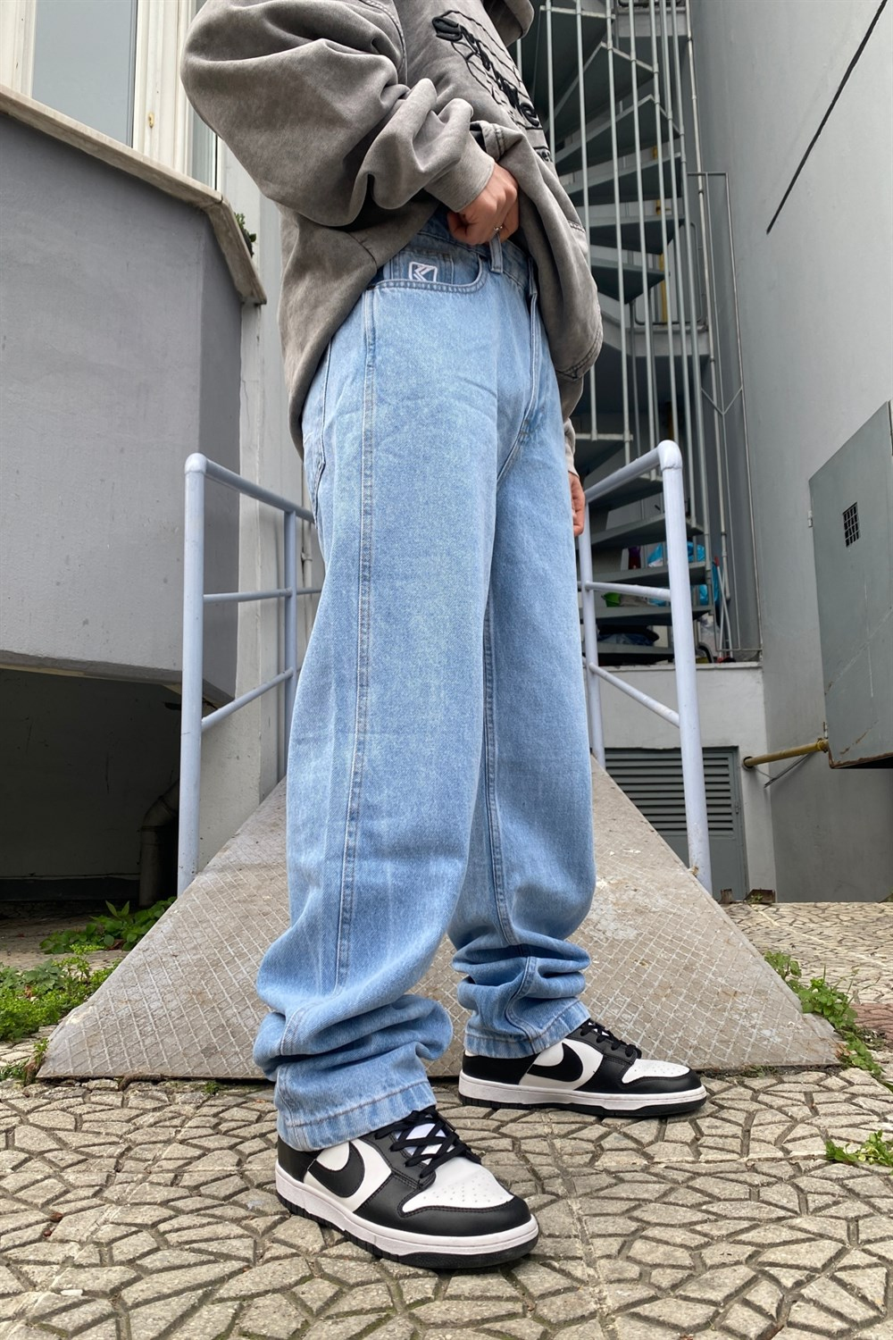 Nakışlı Açık Mavi Kani Jean P539
