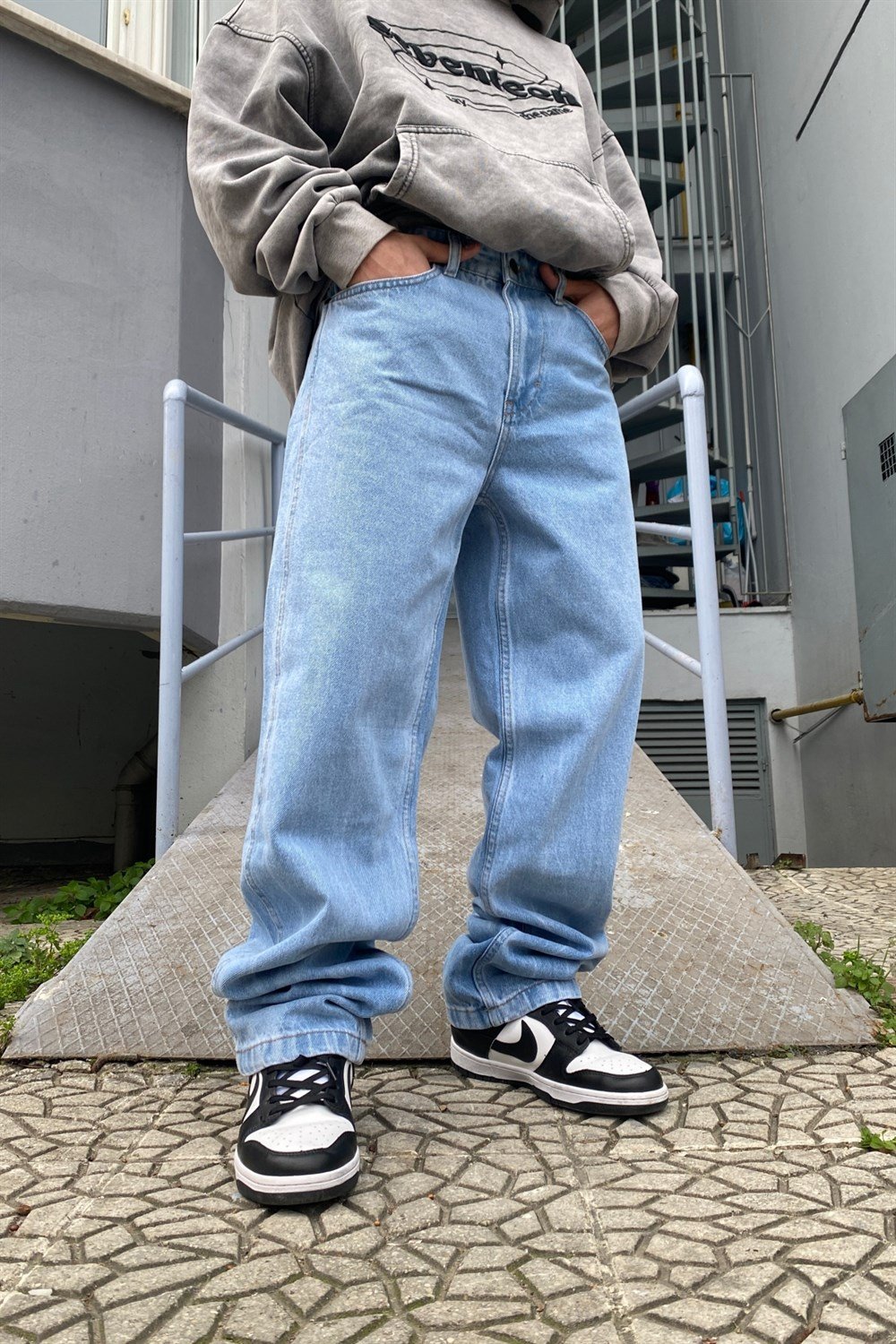 Nakışlı Açık Mavi Kani Jean P539