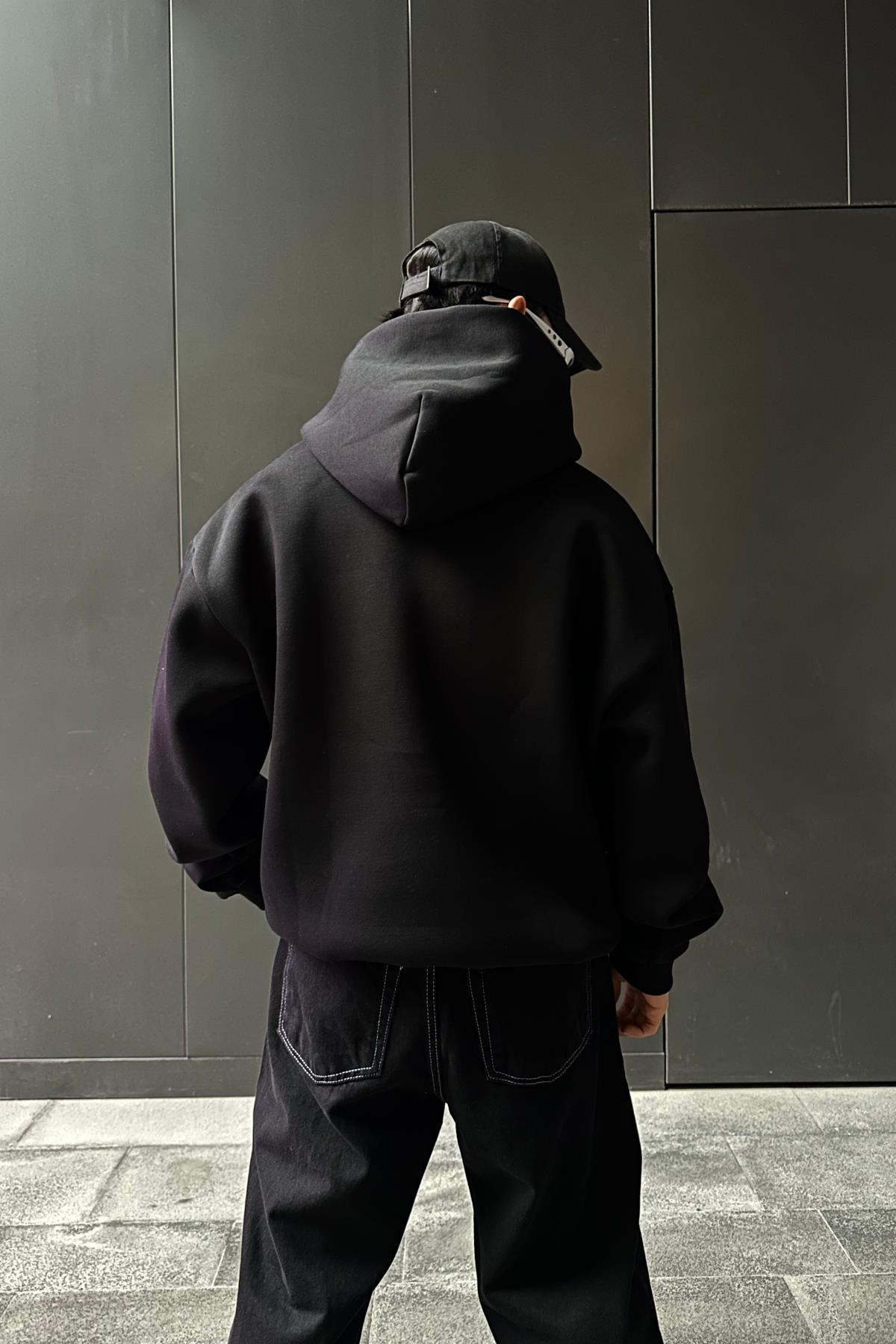 Nakışlı Siyah Rv Oversize Sweatshirt SW1032