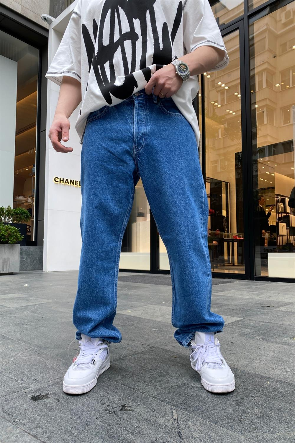 Navy Blue Basic Jean Pantolon P654