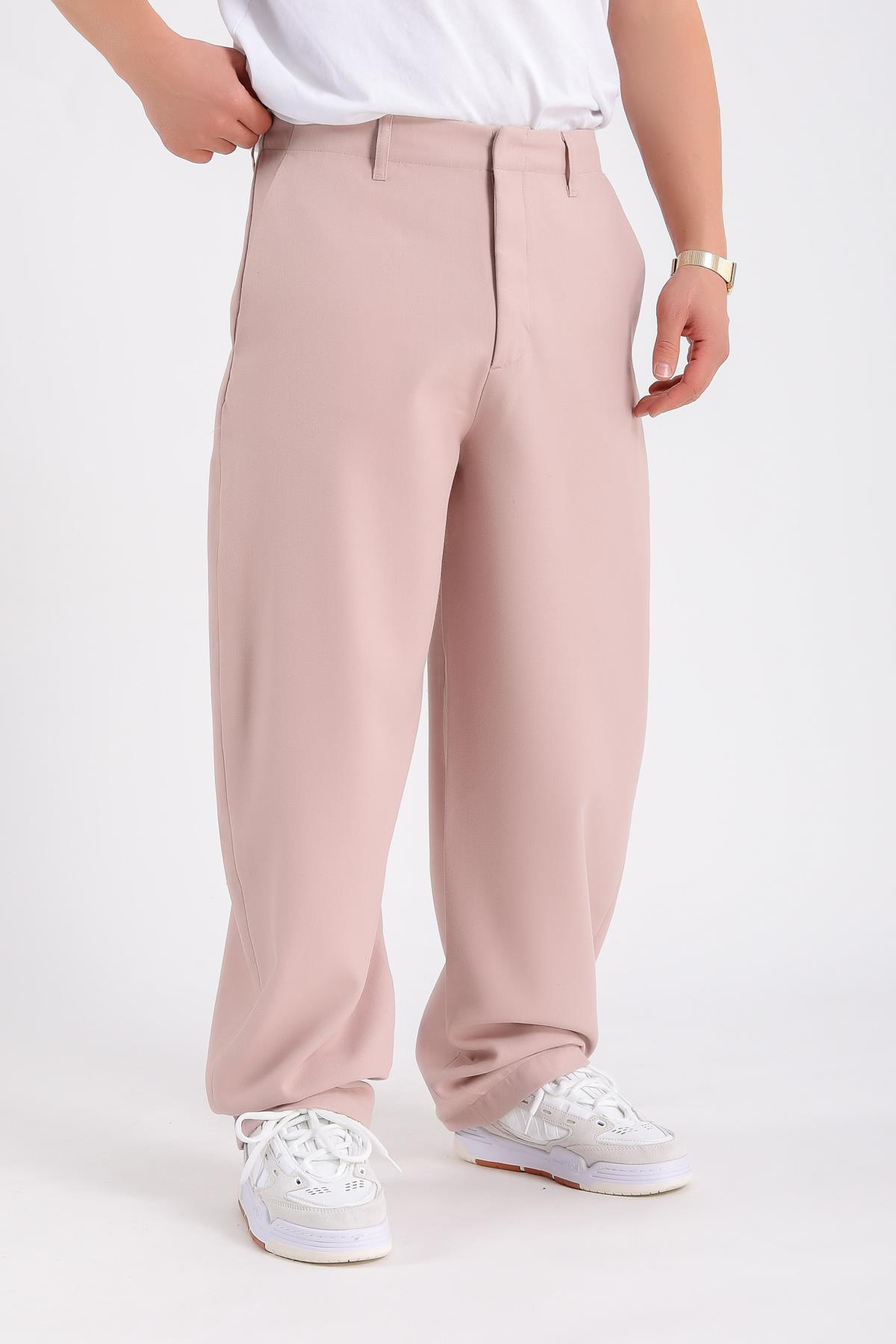 Nude Geniş Paça Kumaş Pantolon P1035