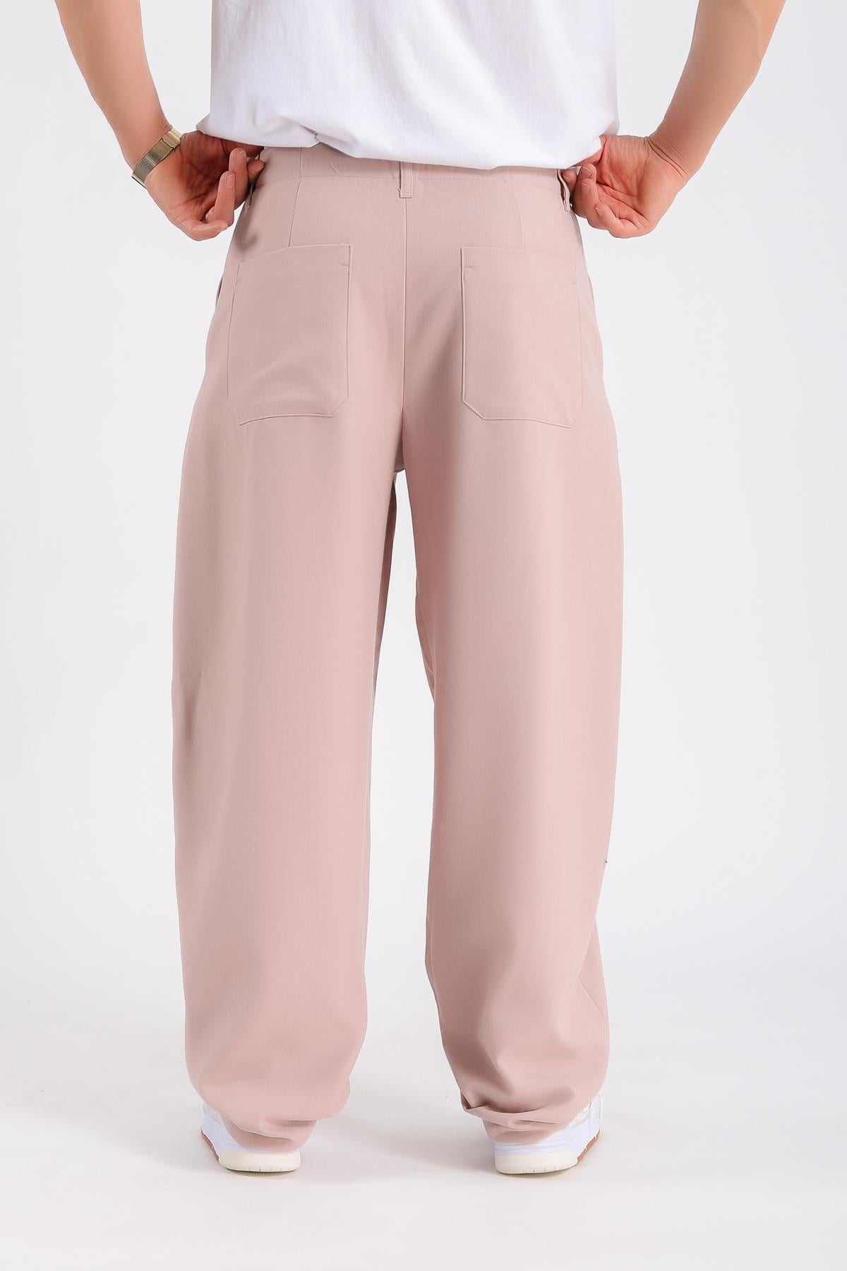Nude Geniş Paça Kumaş Pantolon P1035