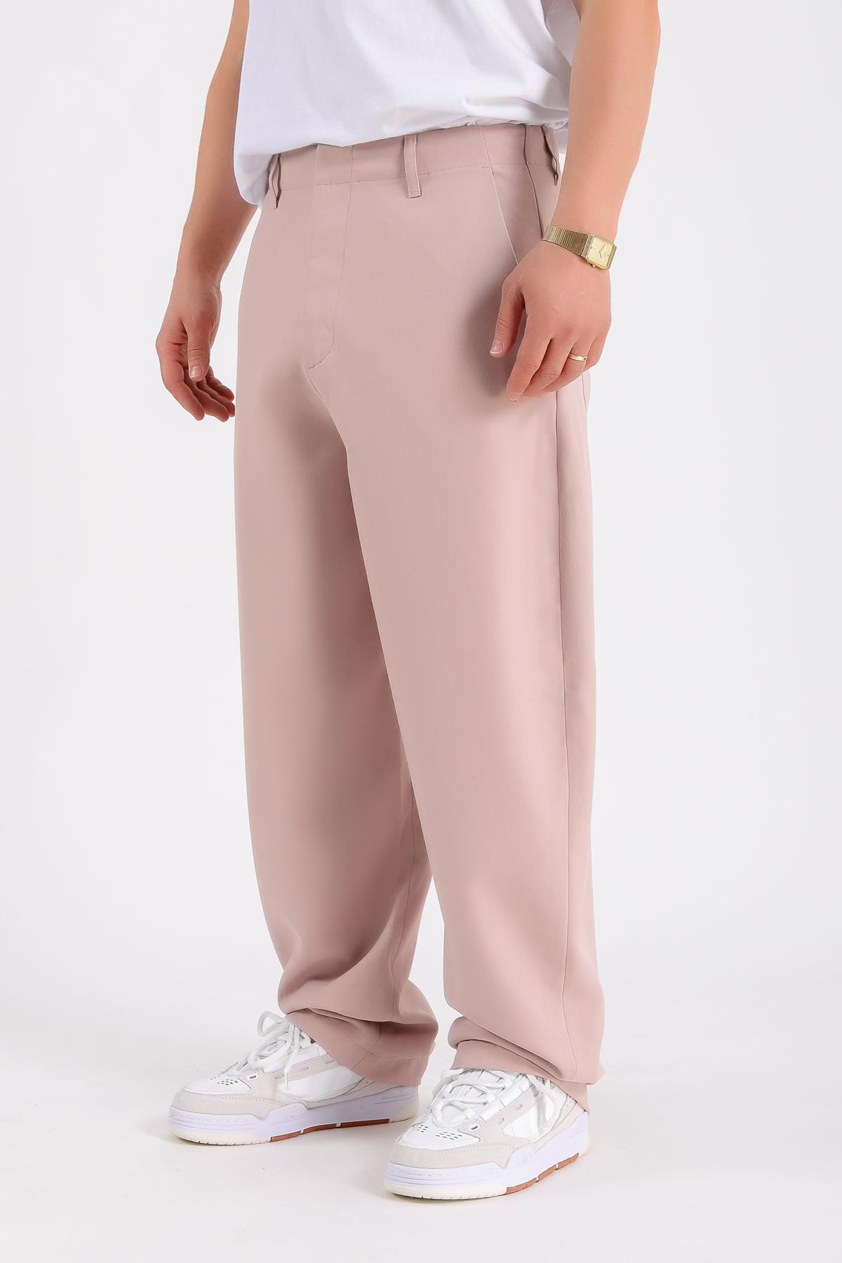 Nude Geniş Paça Kumaş Pantolon P1035