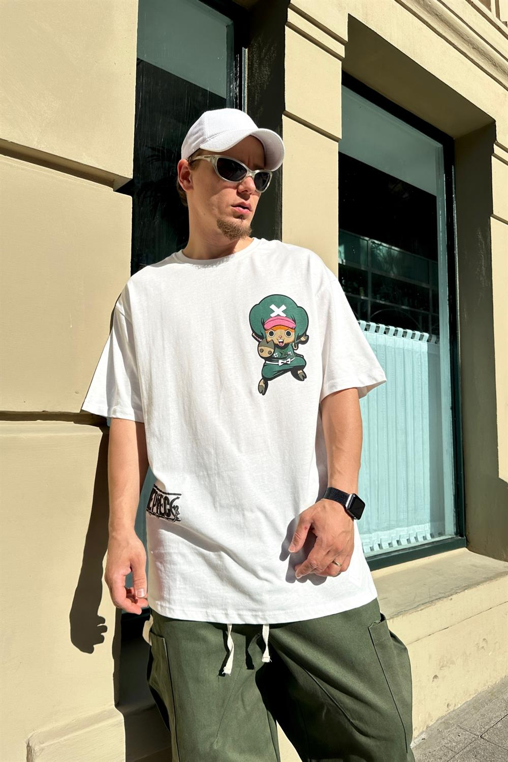 OP Krem Baskılı  Oversize Tshirt T839